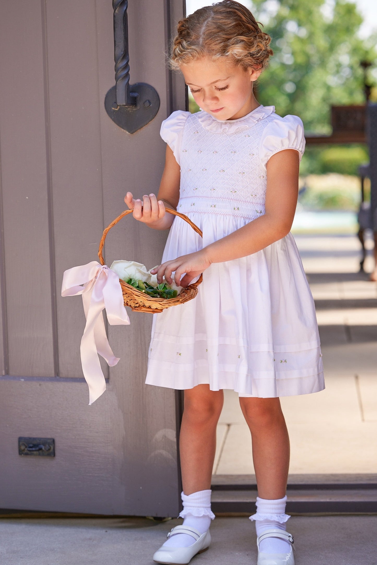 Smocked Claiborne Dress - Rosebuds