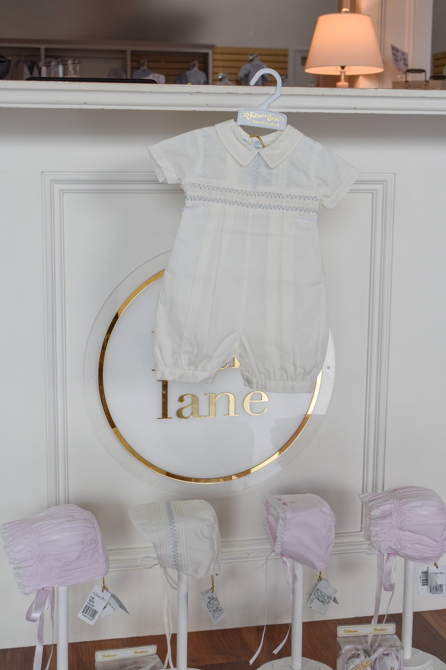 Vintage Smocked Boy Blues Romper