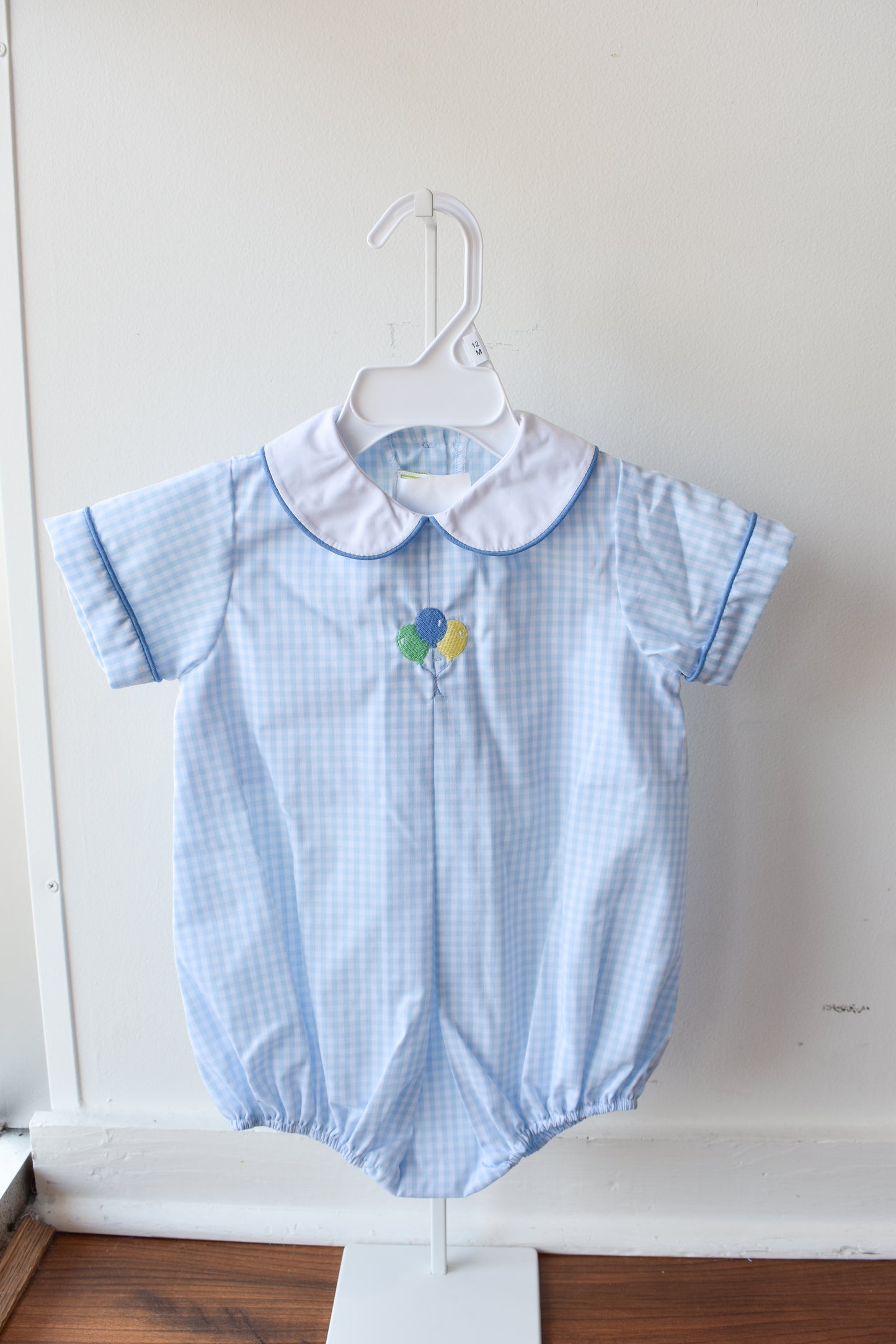 Edmund Blue Gingham Birthday Bubble