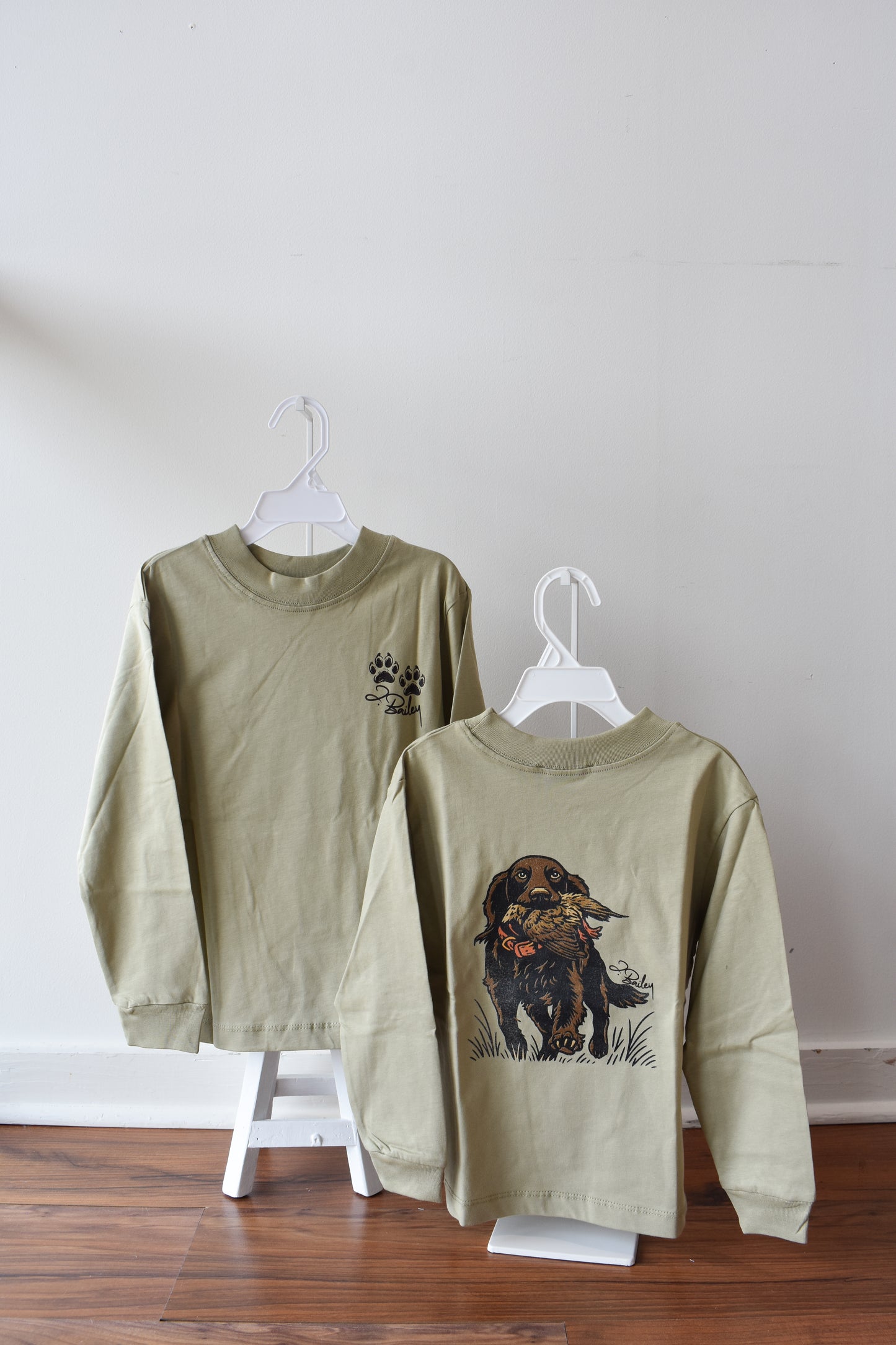 Long Sleeve Logo Tee-Duck Dog on Pistachio