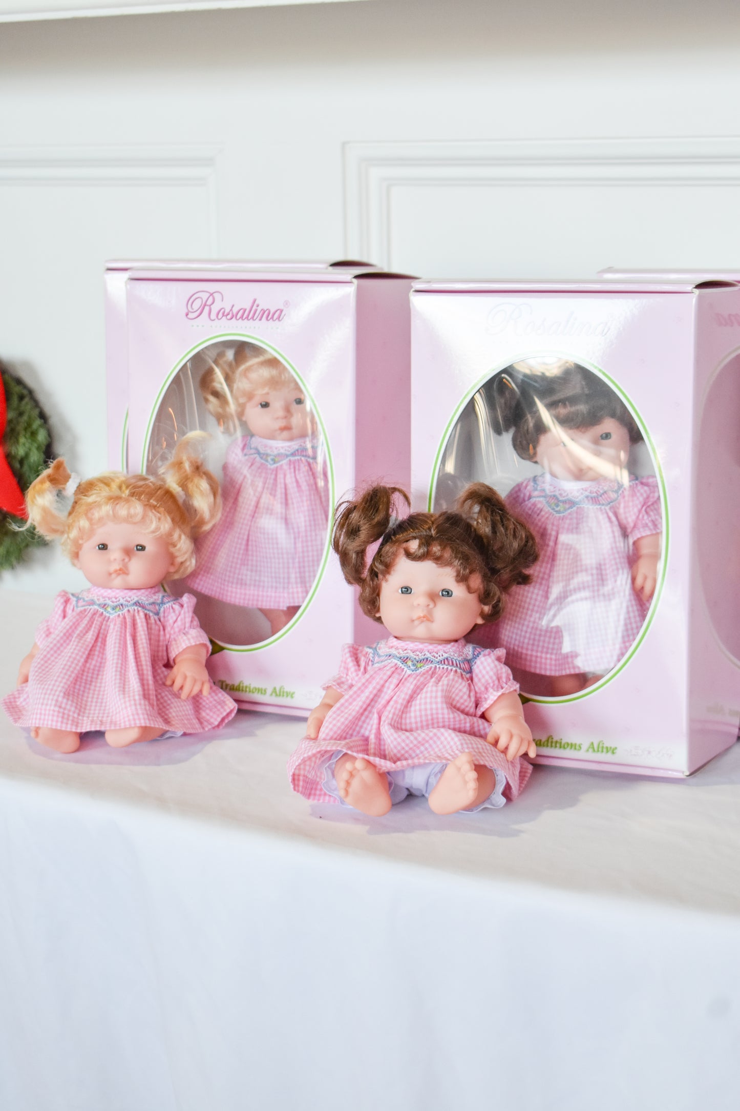 Maggie Mini Doll-Brunette w/ Pink Gingham Dress