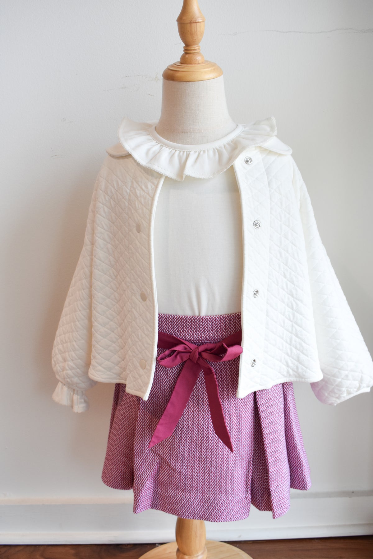 Parson Pleated Skirt-Begley Berry Tweed