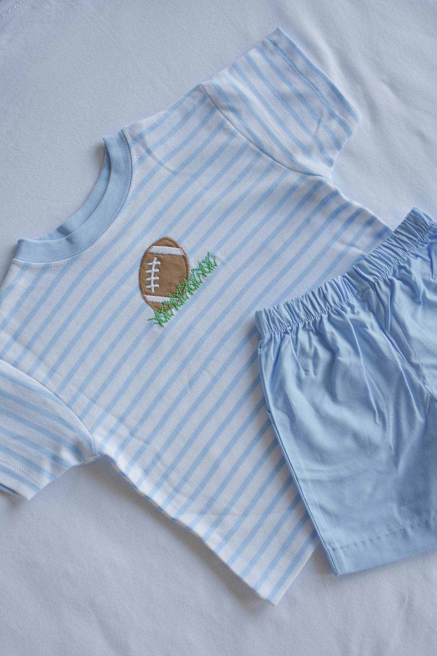 Tiny Touchdowns-Boys Knit Short Set