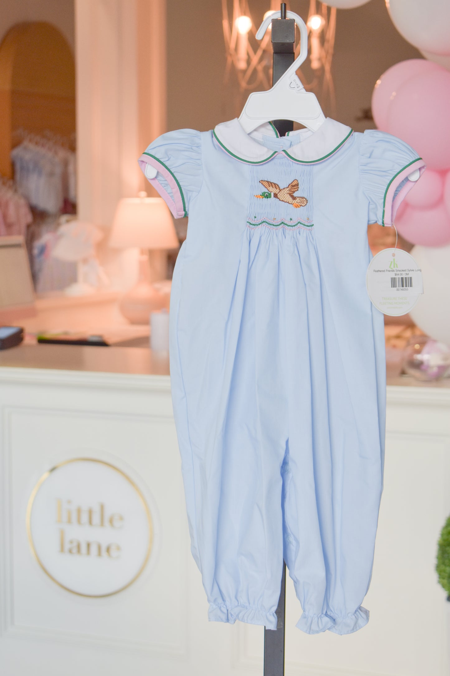 Feathered Friends Smocked Sylvie Long Bubble