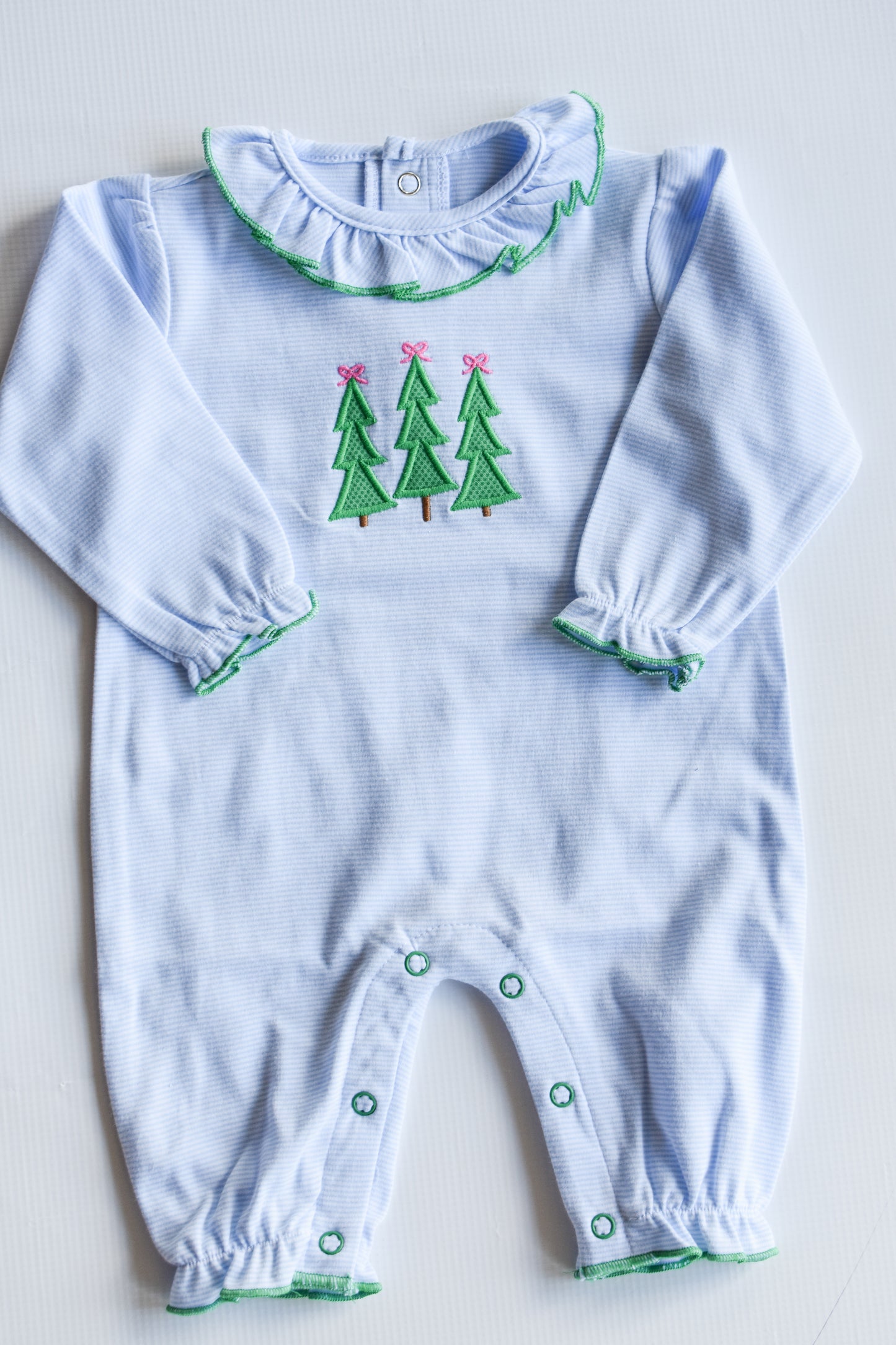 Enchanted Evergreens Girl's Ruffled Knit Romper