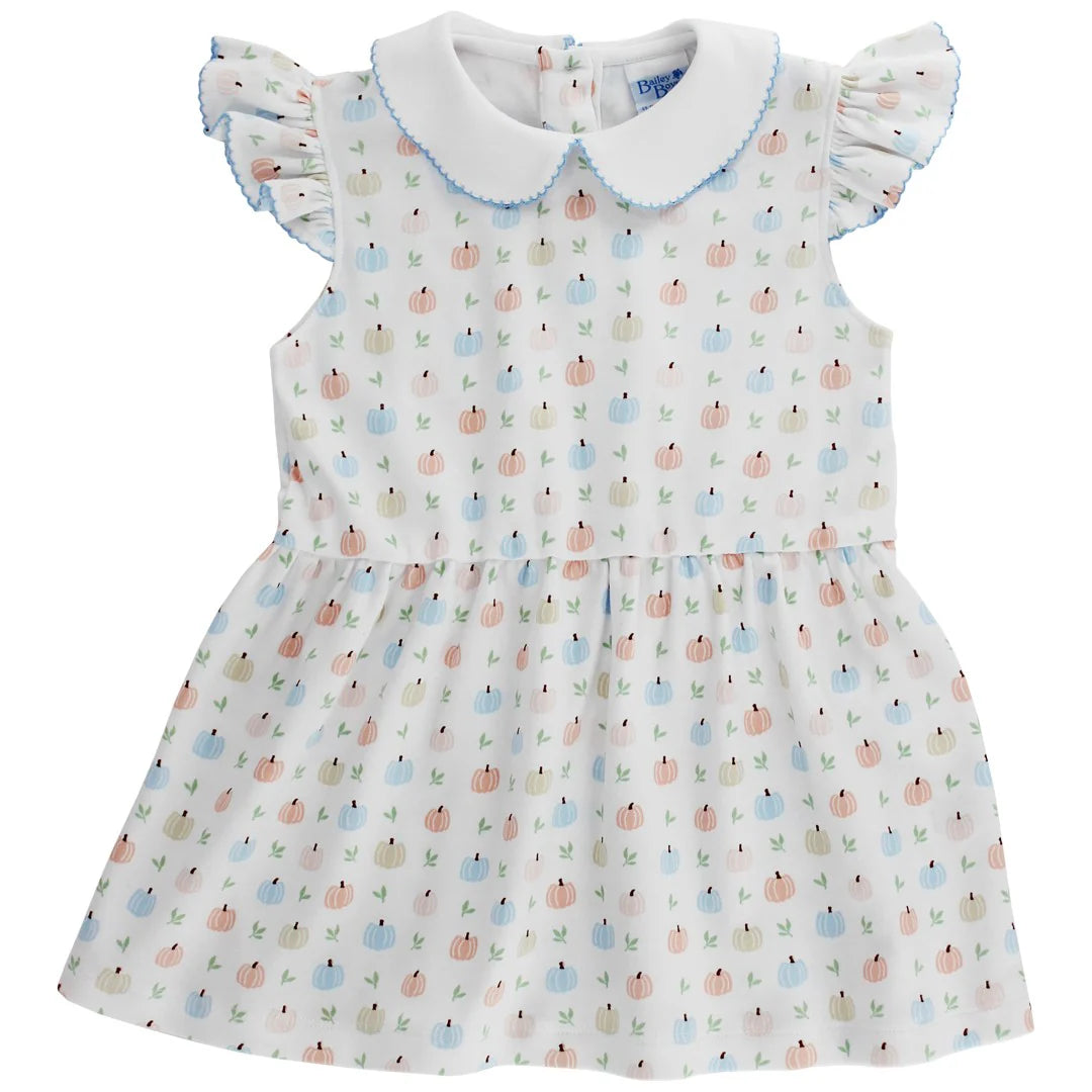 Faintly Fall Pumpkin Printed Girl Knit Dress