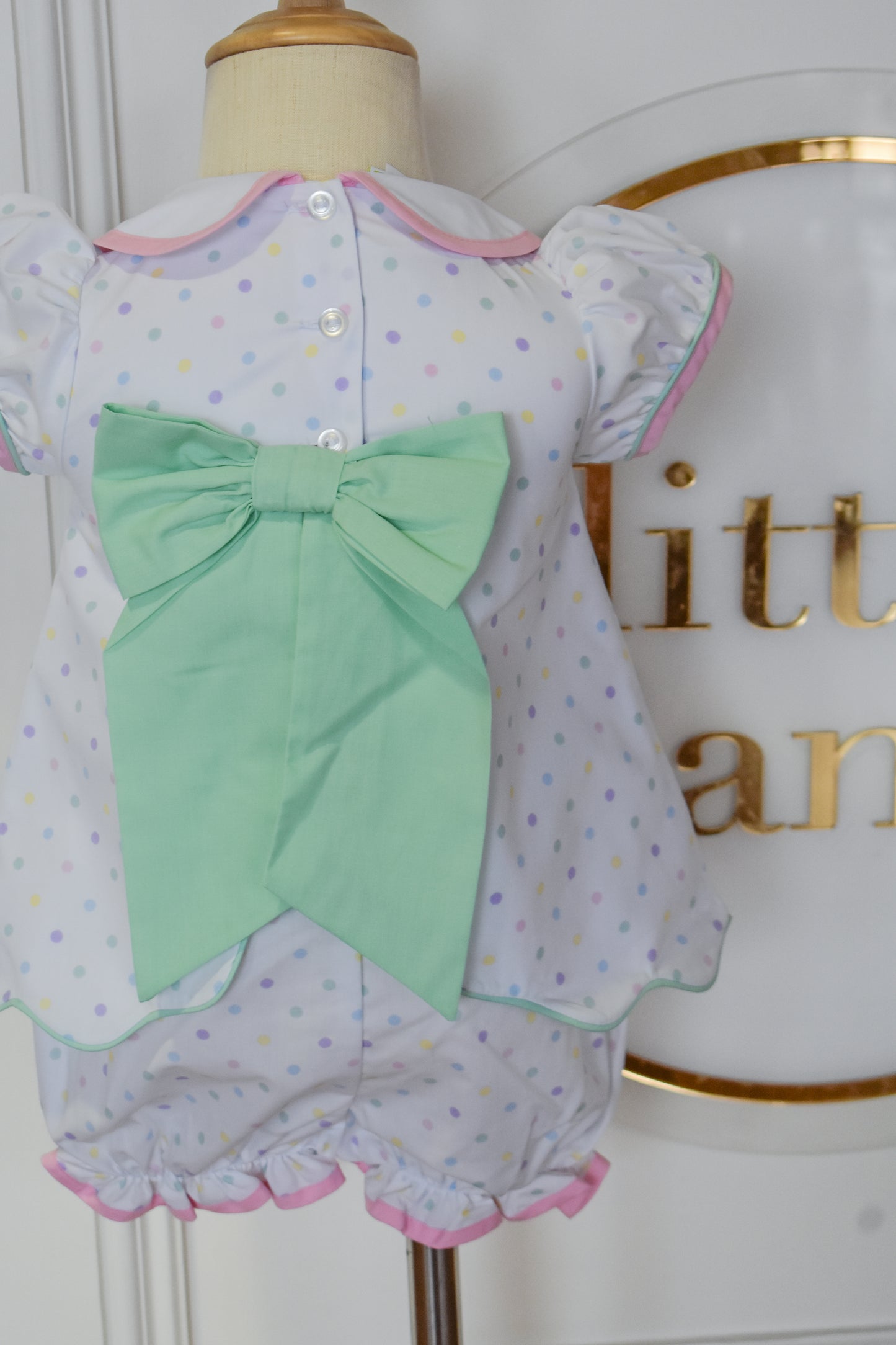 Petal & Dot Bow Back Bloomer Set