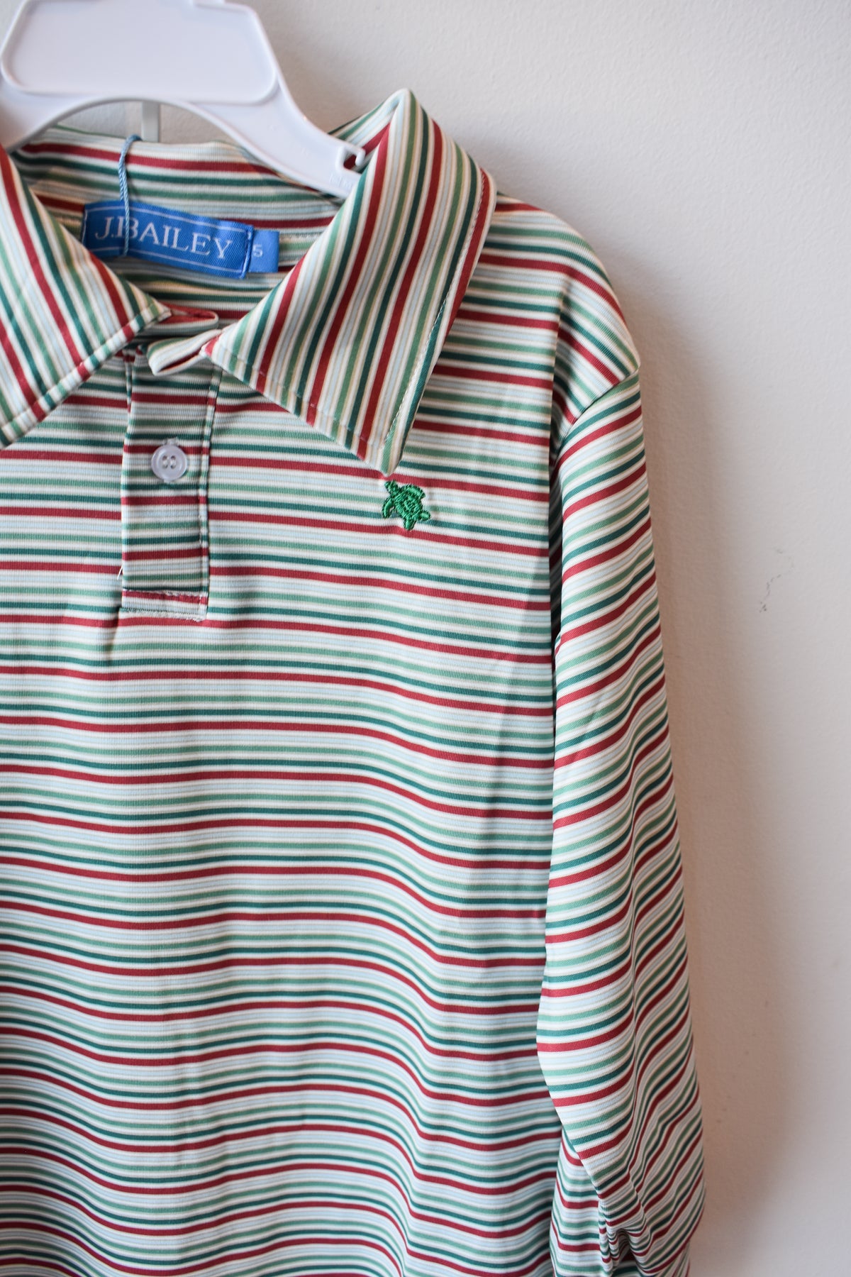 Long Sleeve Performance Polo-Holly Stripe