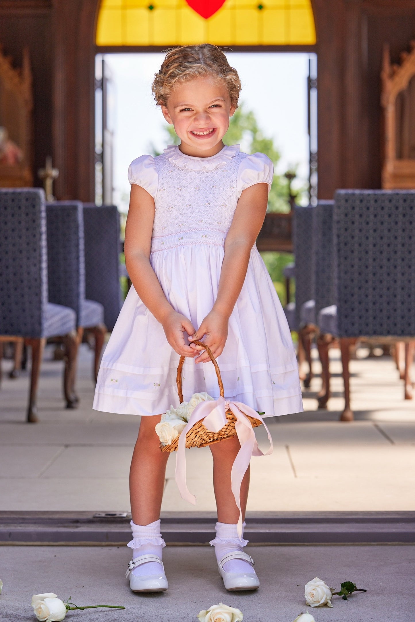 Smocked Claiborne Dress - Rosebuds