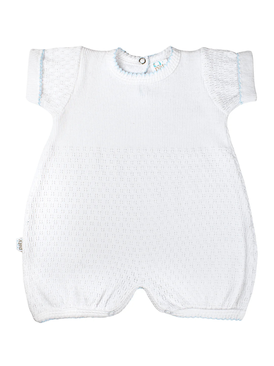 Paty Short Sleeved Cuffed Bubble-White/Blue Trim