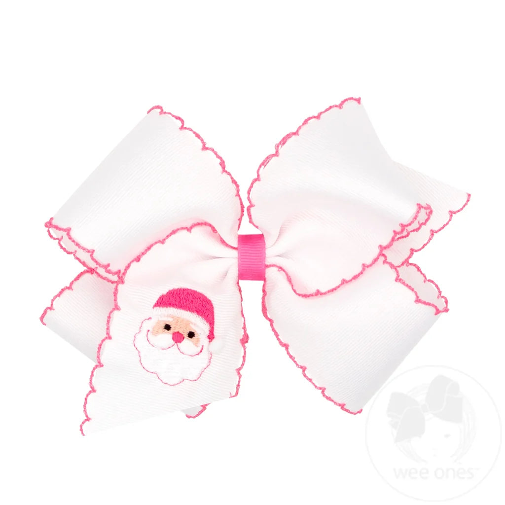 Wee Holiday-King Embroidered Moonstitch Bow