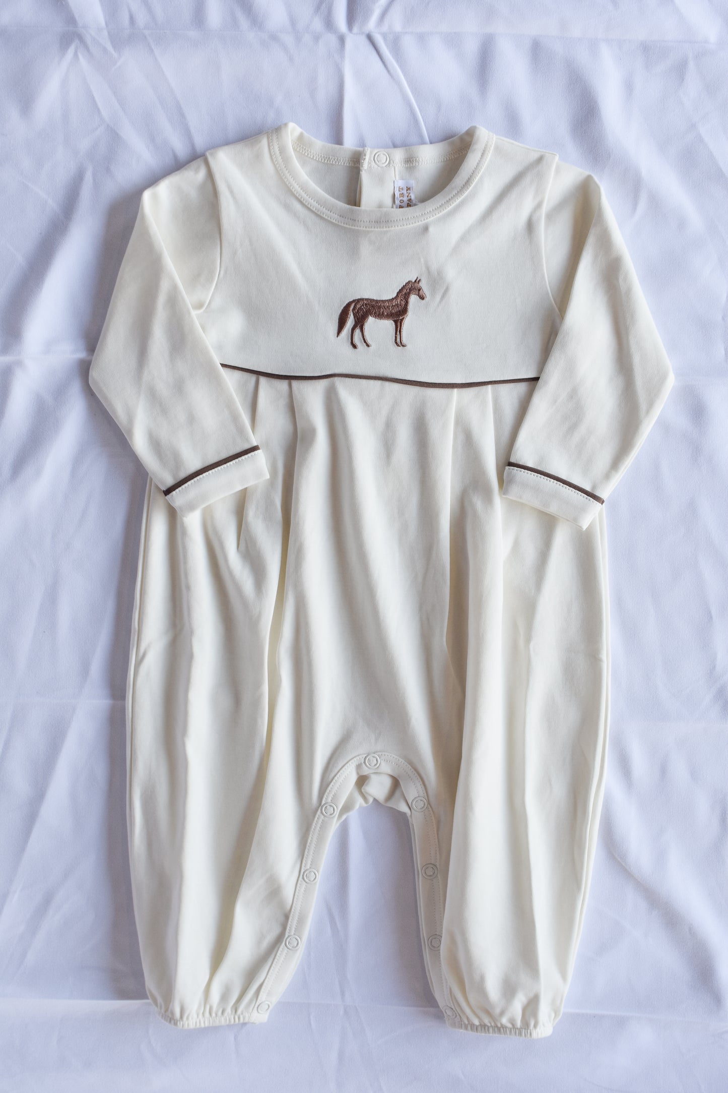 Long Sleeve Bradford Romper-Gray Bay Horses