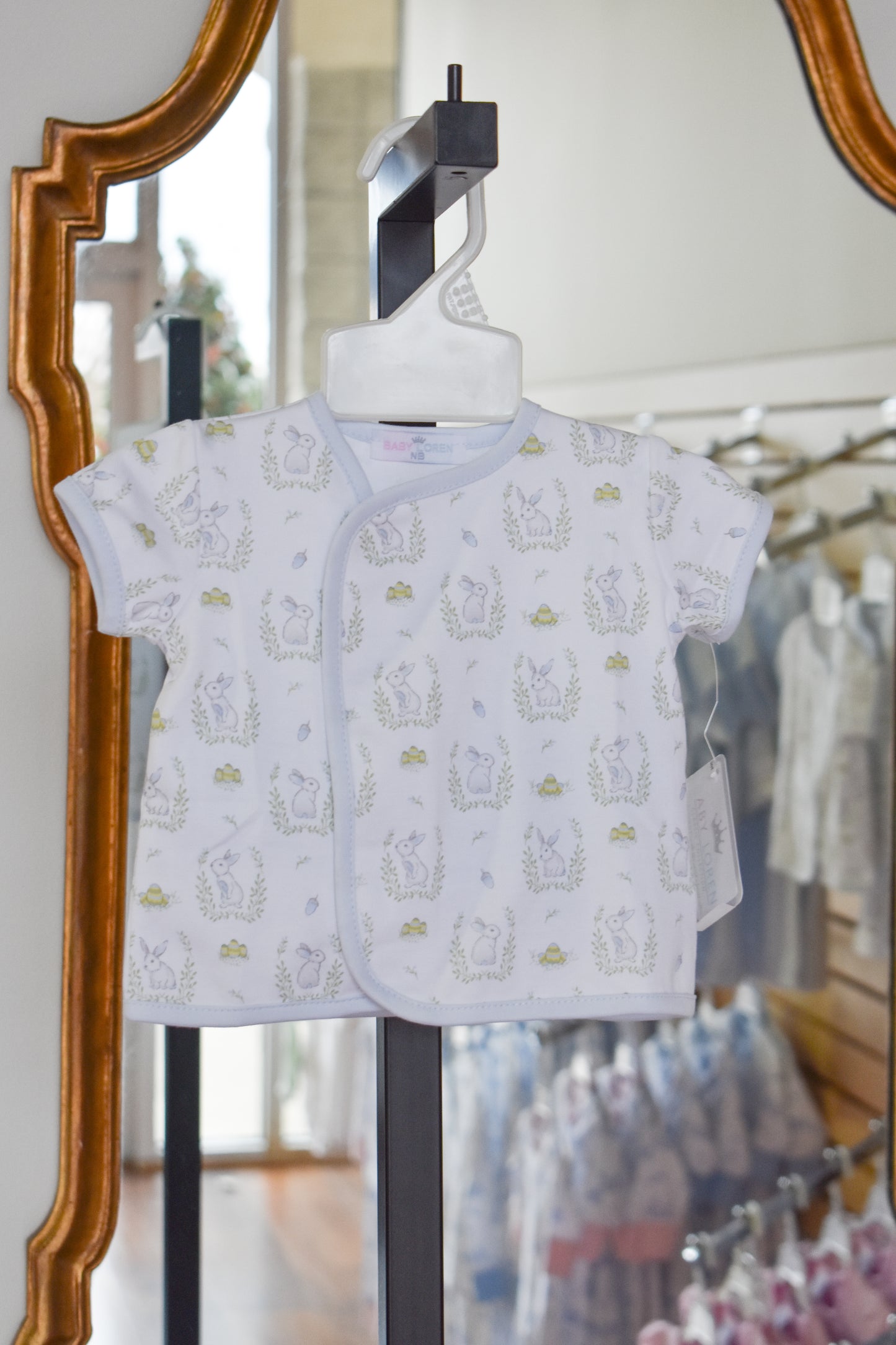 Hop Into Spring-Blue Bunny Printed Diaper Set