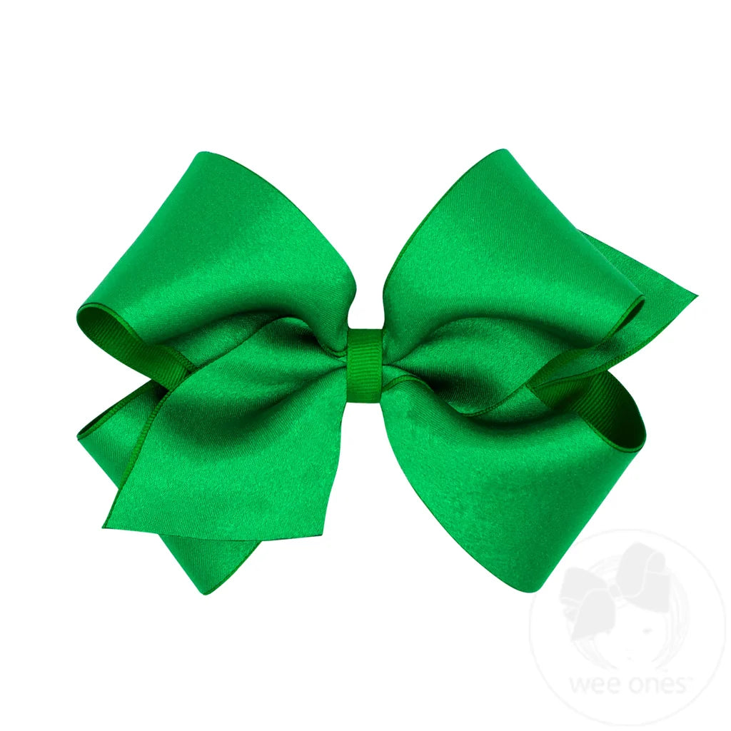 Wee Holiday-King Satin Overlay Classic Wrap Bow