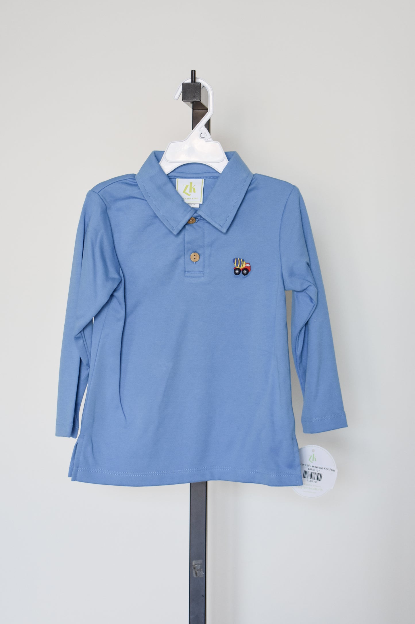 Built For Fall-Periwinkle Knit Polo