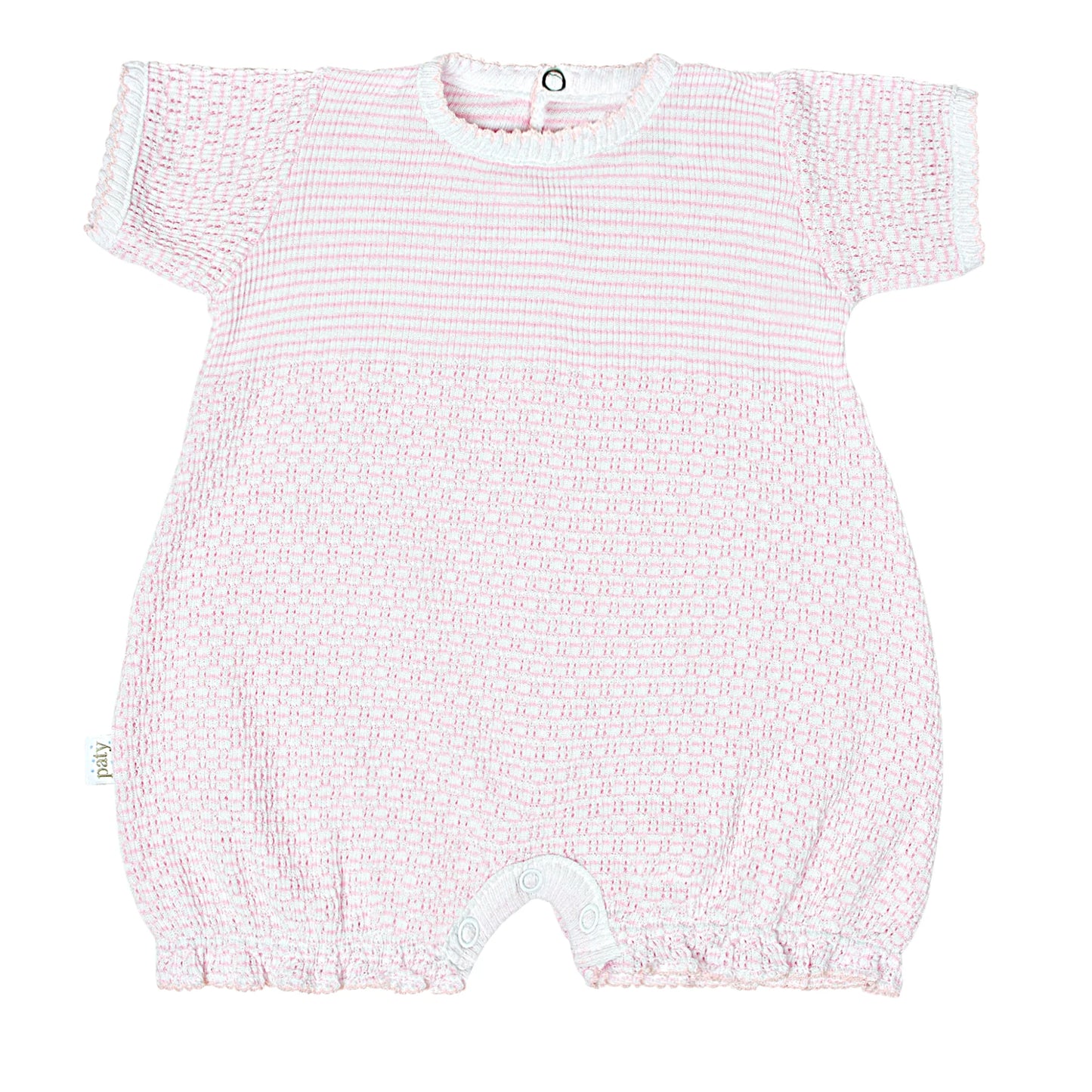 Paty Solid Color Ruffle Hem SS Bubble-Pink