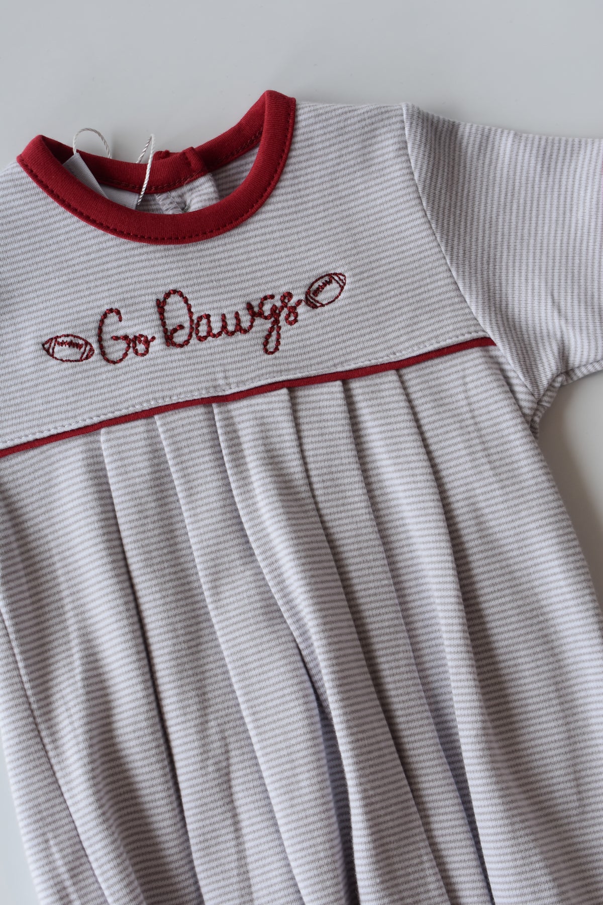 Go Dawgs Football Embroidered Bubble