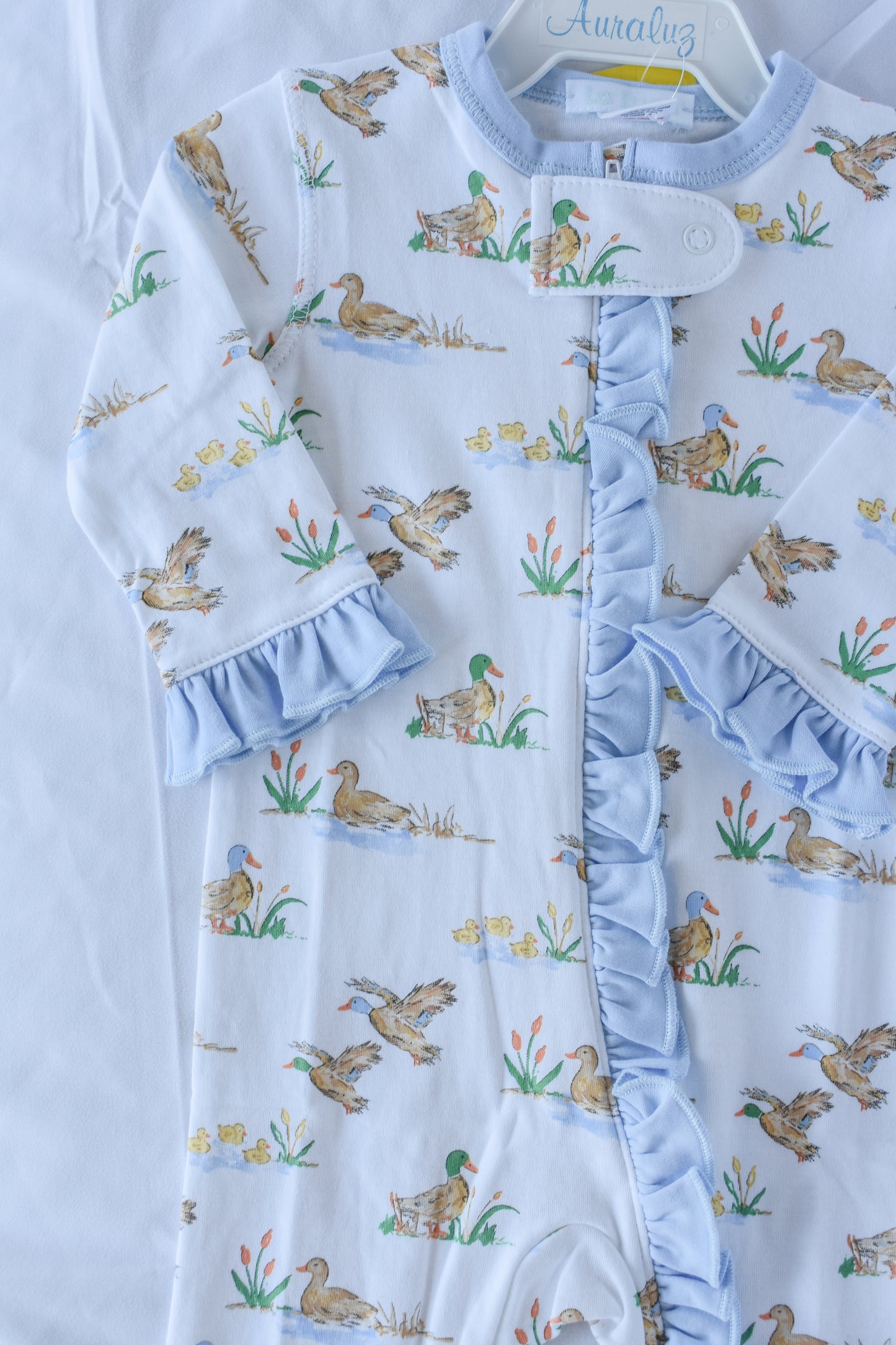 Marshy Dreams Ruffled Footless Zipper Pajama