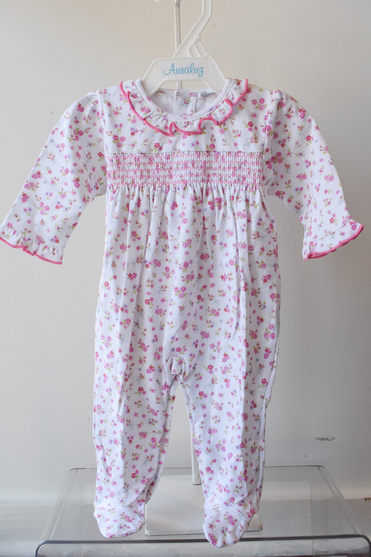 Floral Renaissance Smocked Footie