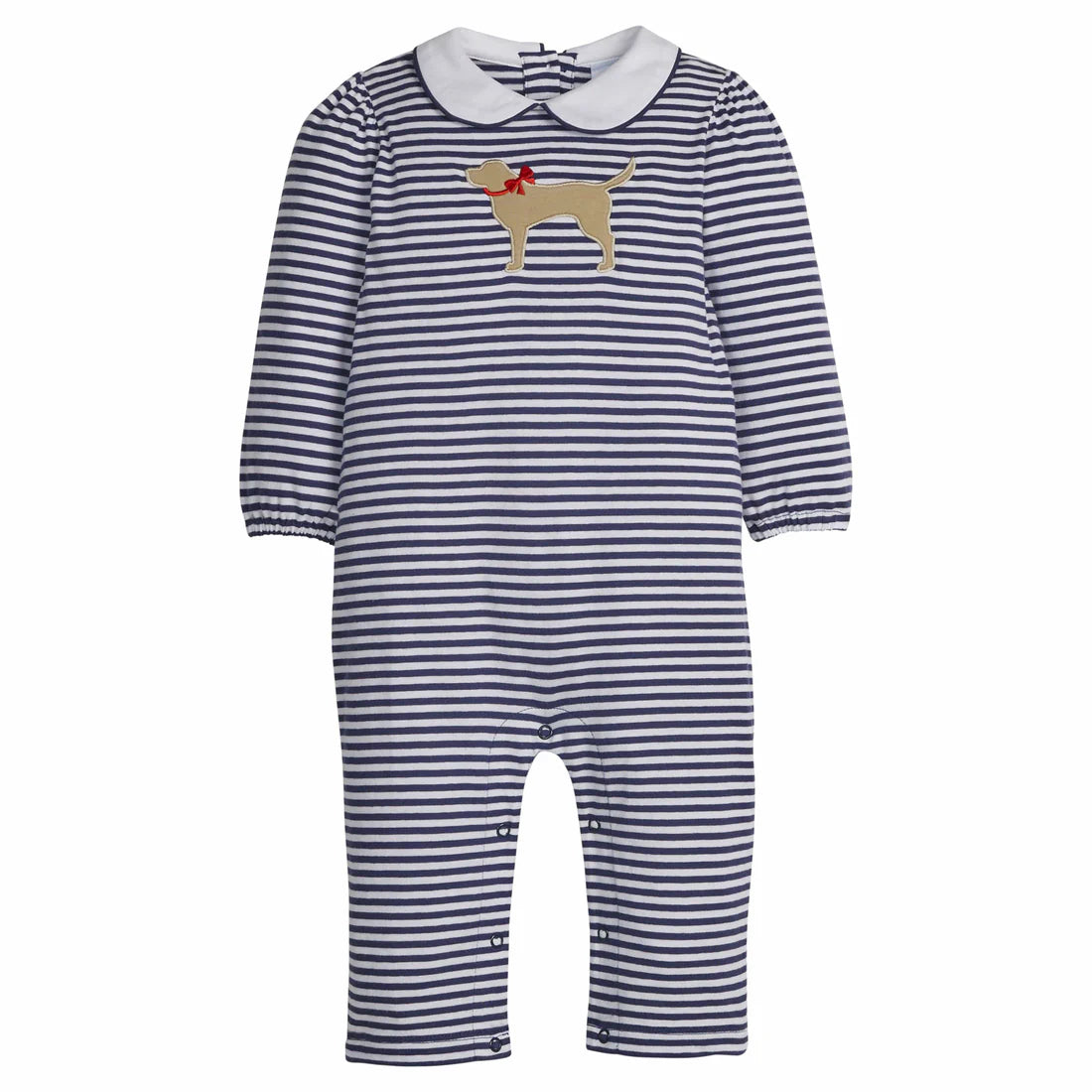 Tail Wag'n Girl's Peter Pan Striped Romper