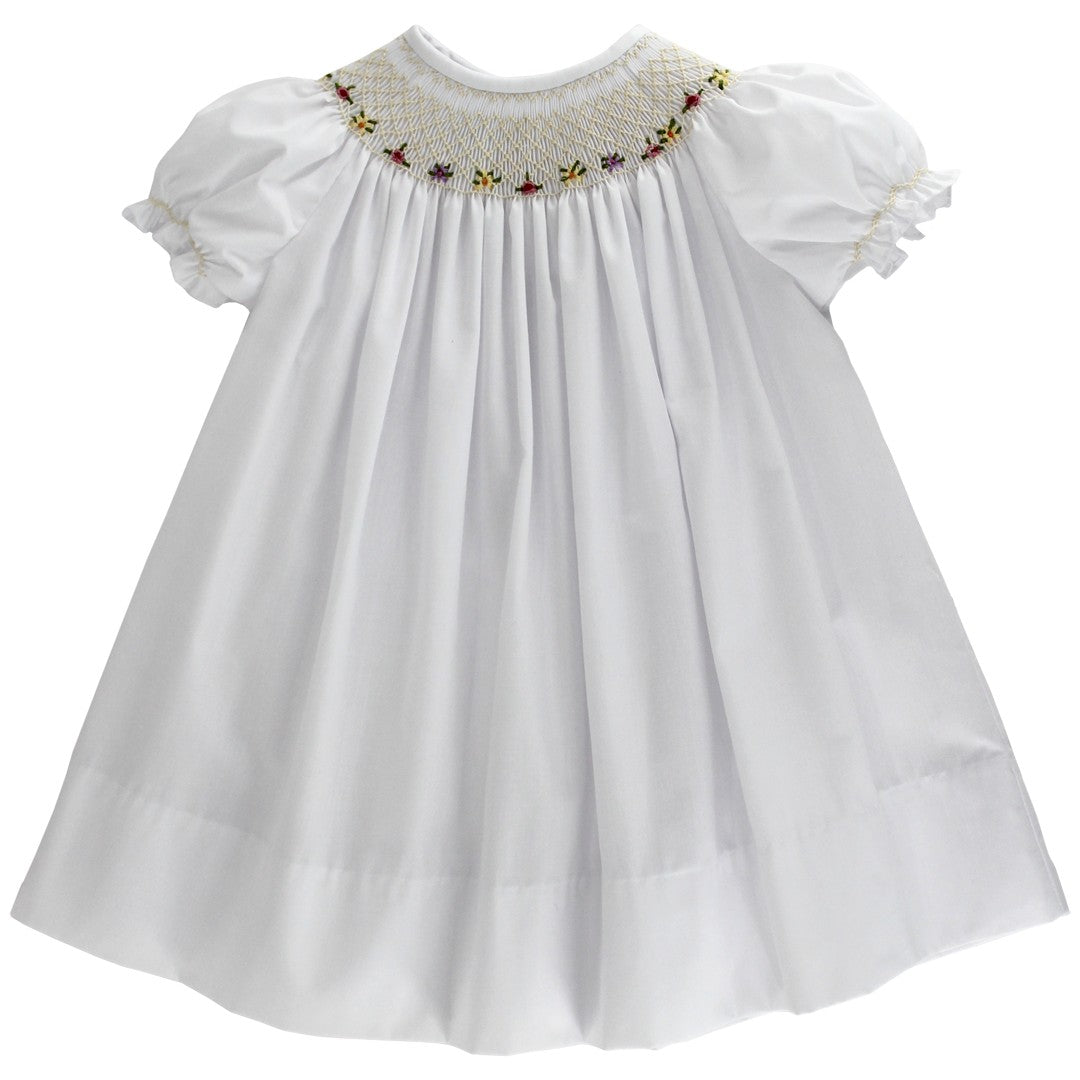Fall Florals-White Bishop Dress