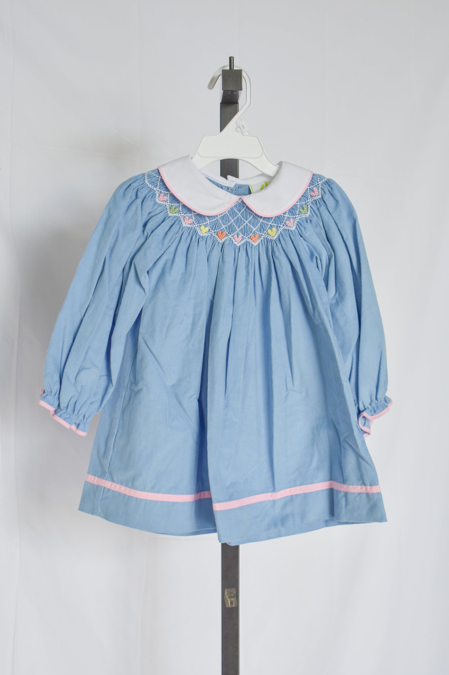 Sweetheart Smocked Corduroy Bishop Dress
