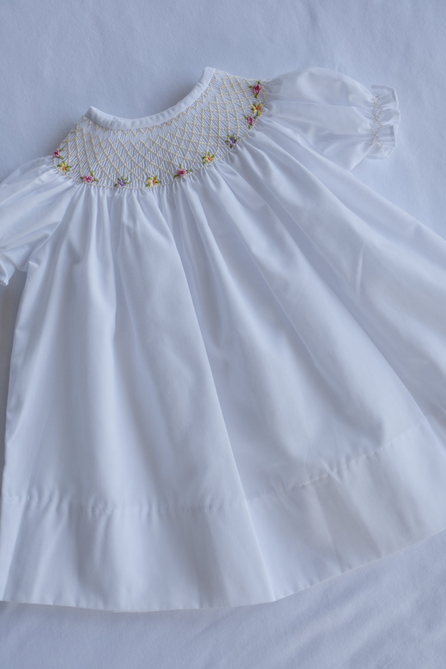 Fall Florals-White Bishop Dress