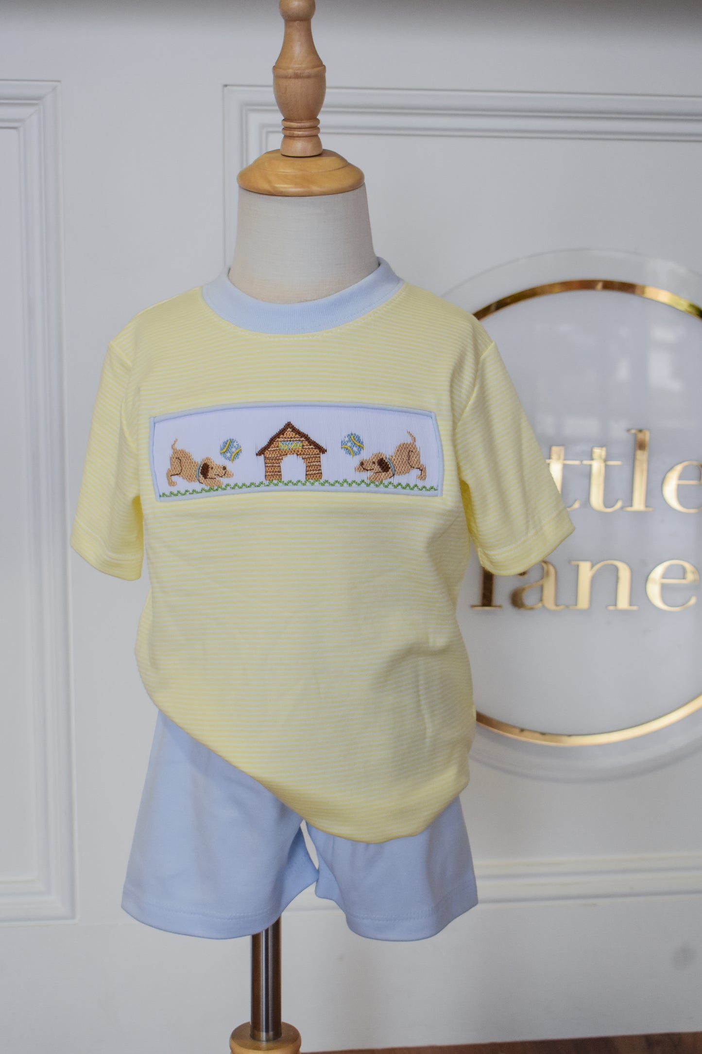 Playful Pups Smocked Short Set