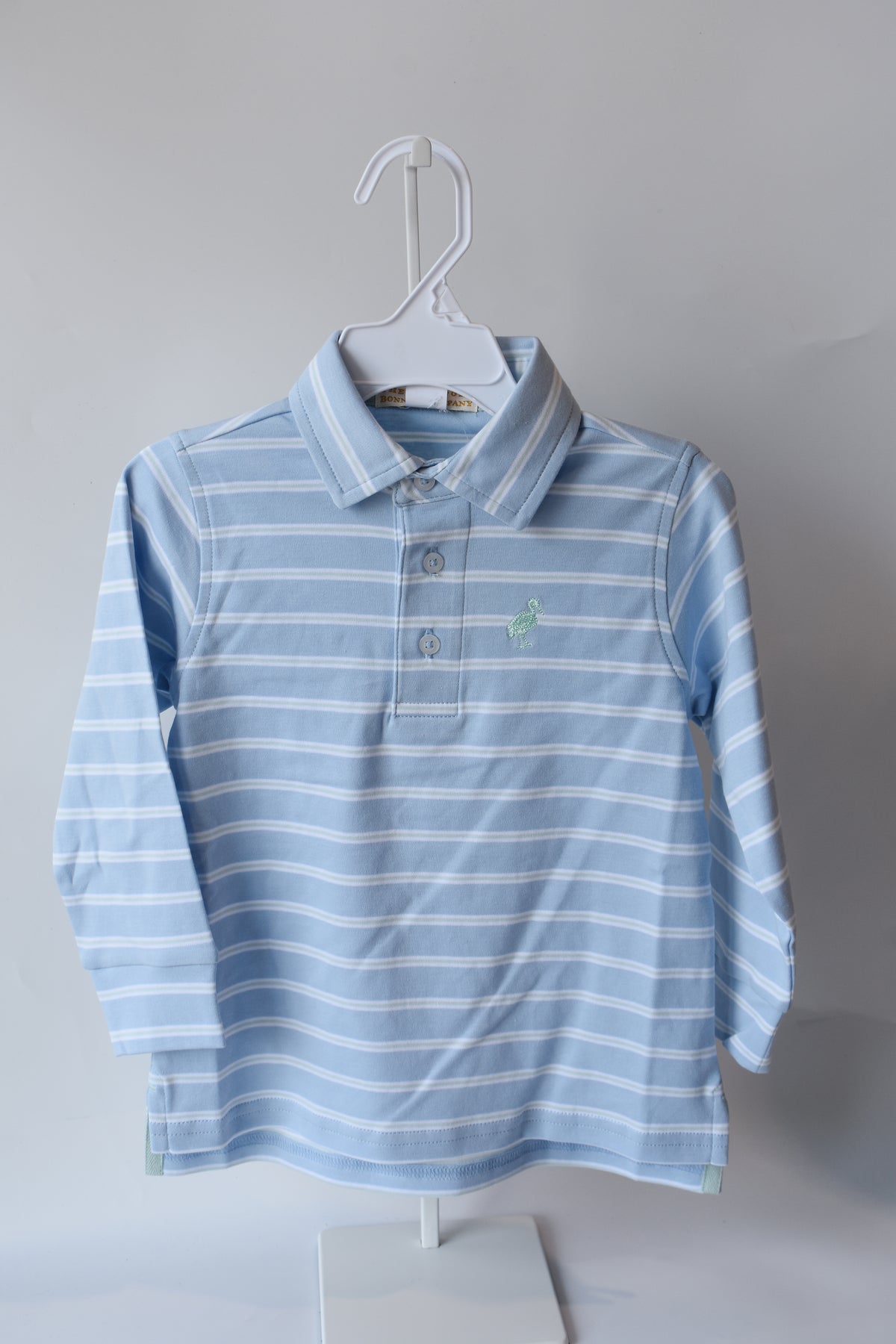 Prim and Proper Polo LS-Sarasota/Greenwich Stripe