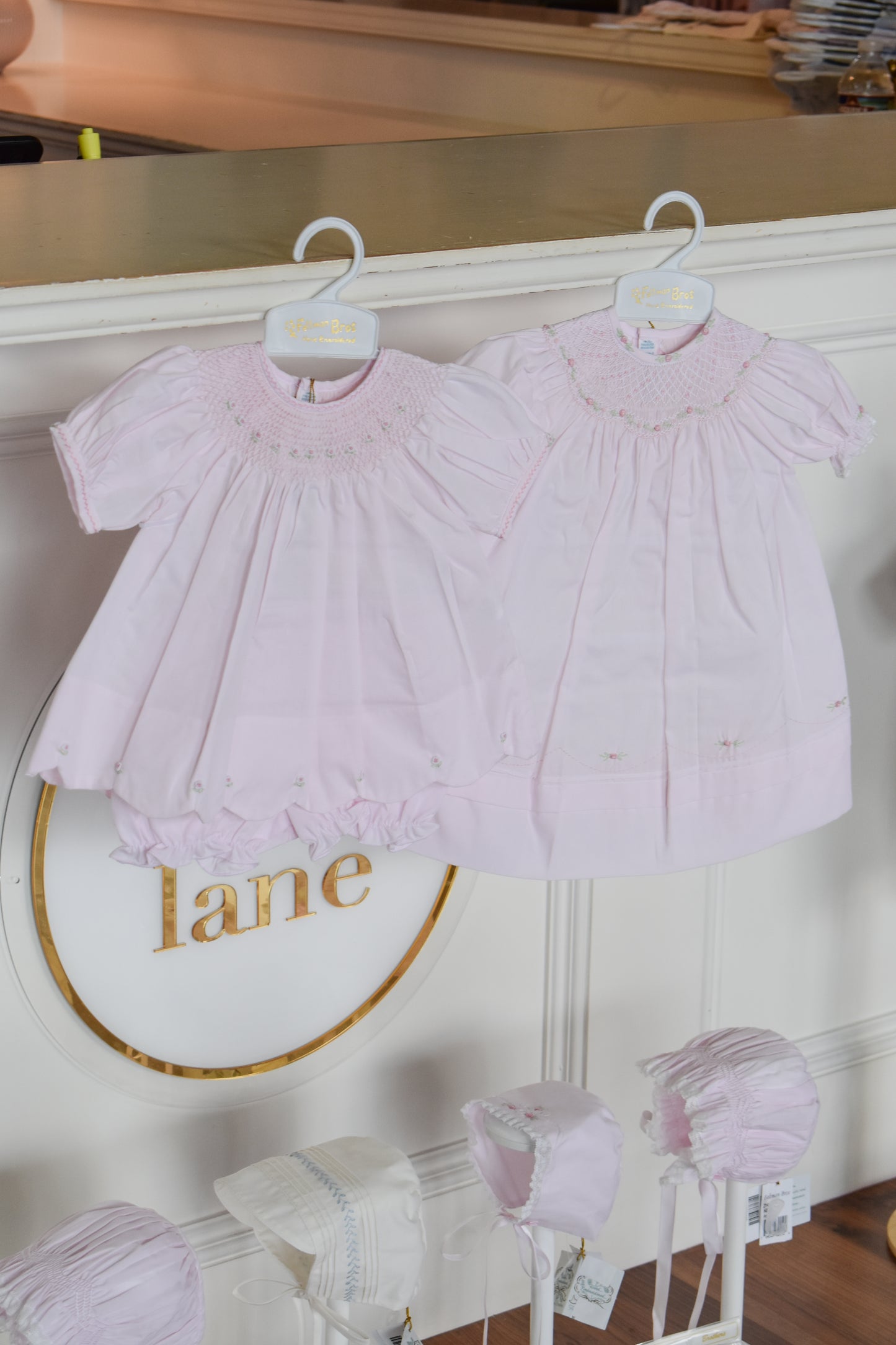 Scalloped Blooms Pink Bishop Dress w/ Bloomers