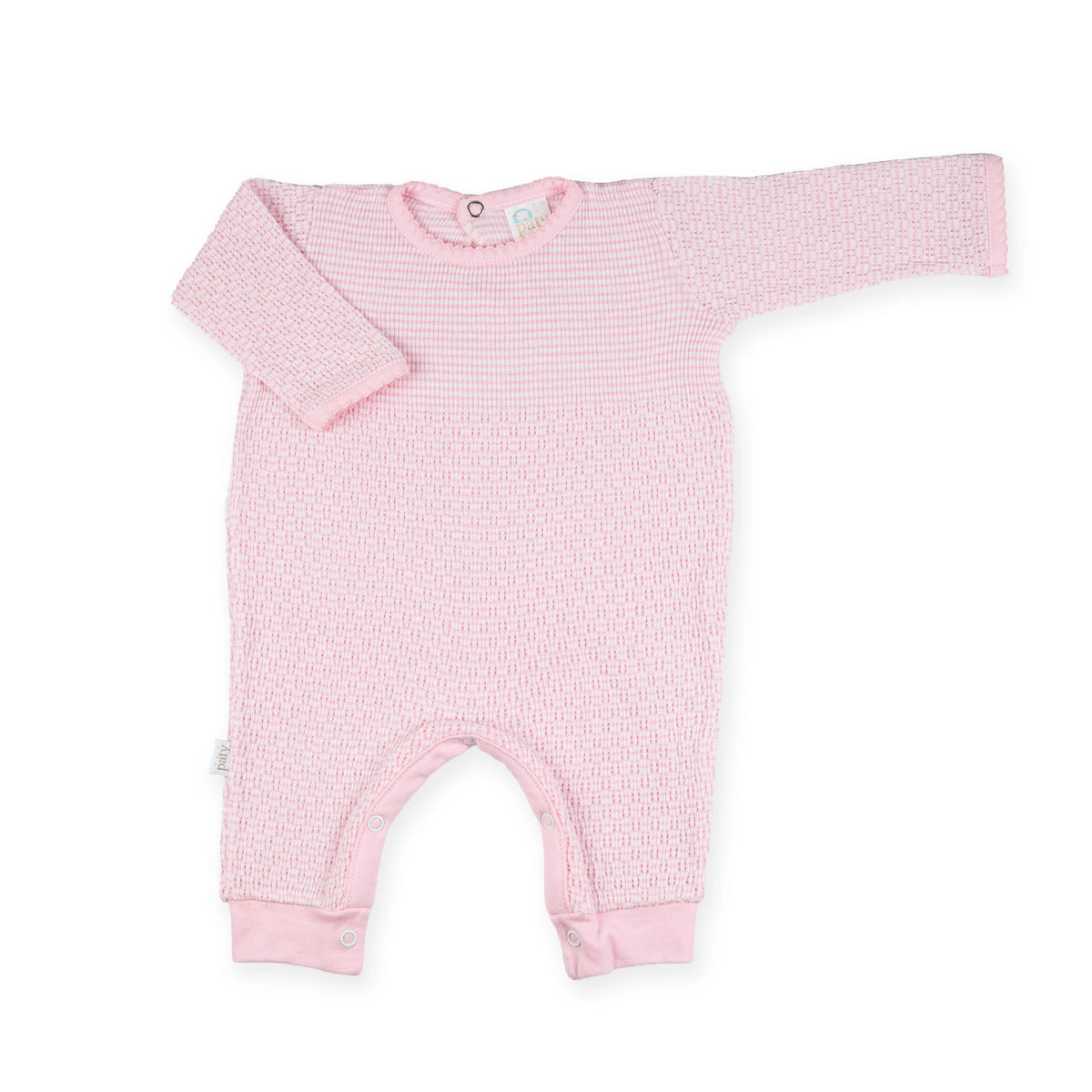 Paty Knit Solid Color Pima Trim Romper