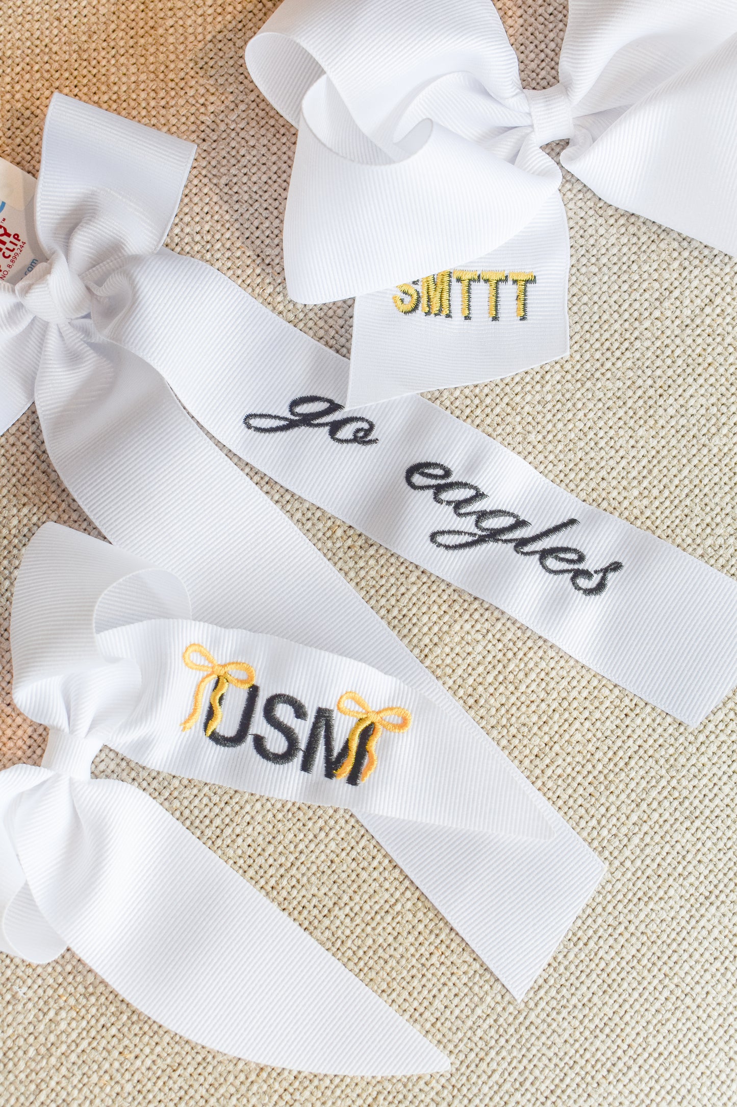 Embroidered Gameday Long Tail Bow