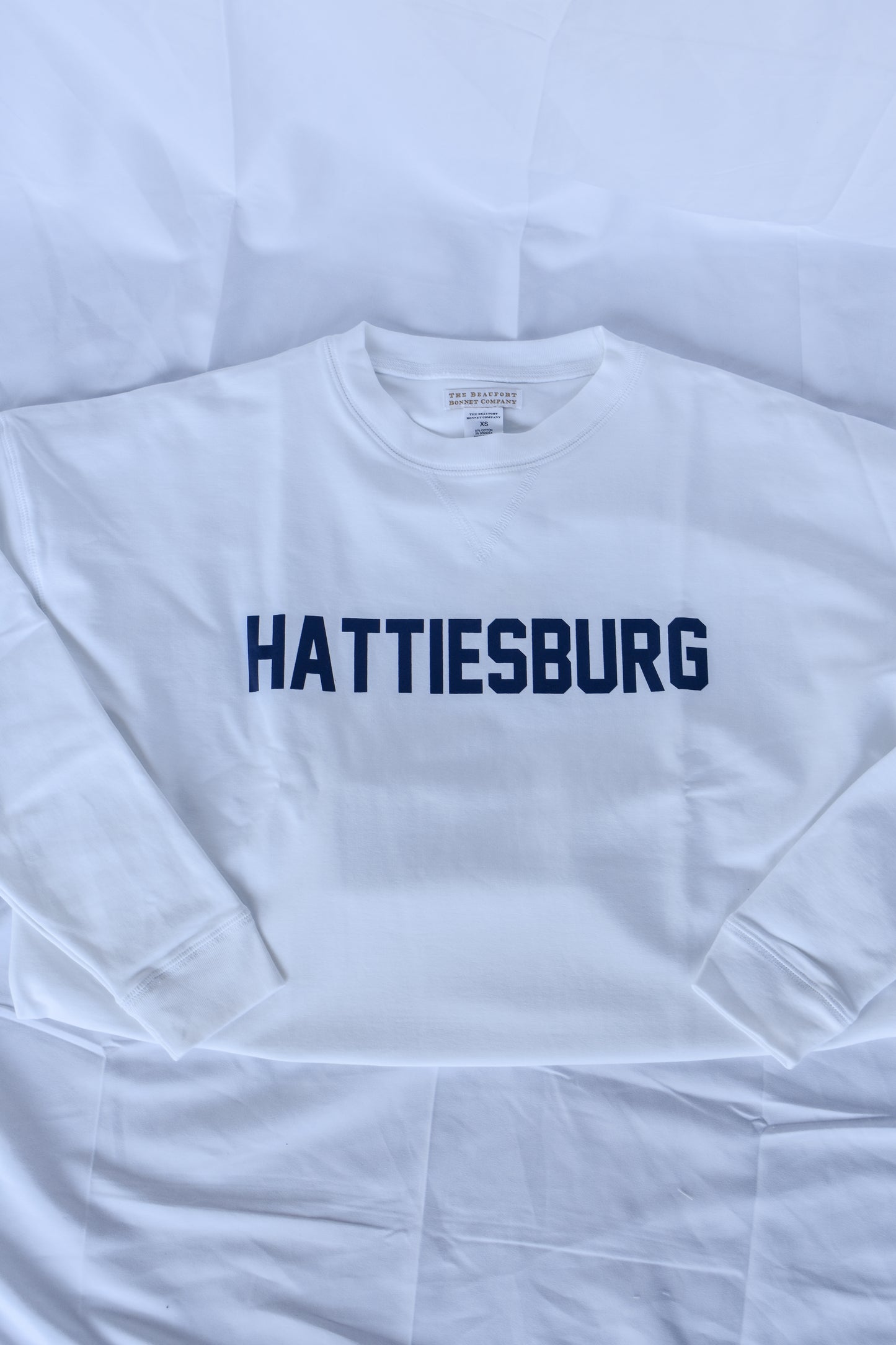 Women's "Hattiesburg" City Hopper Sweatshirt-Worth Ave White/Navy