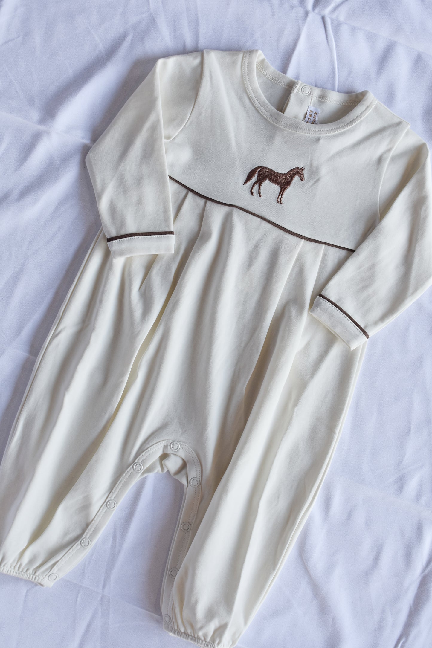 Long Sleeve Bradford Romper-Gray Bay Horses