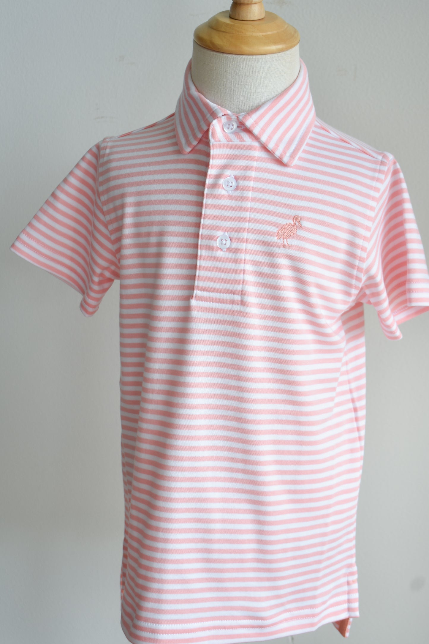 Prim and Proper Polo-Sanibel Salmon Stripe