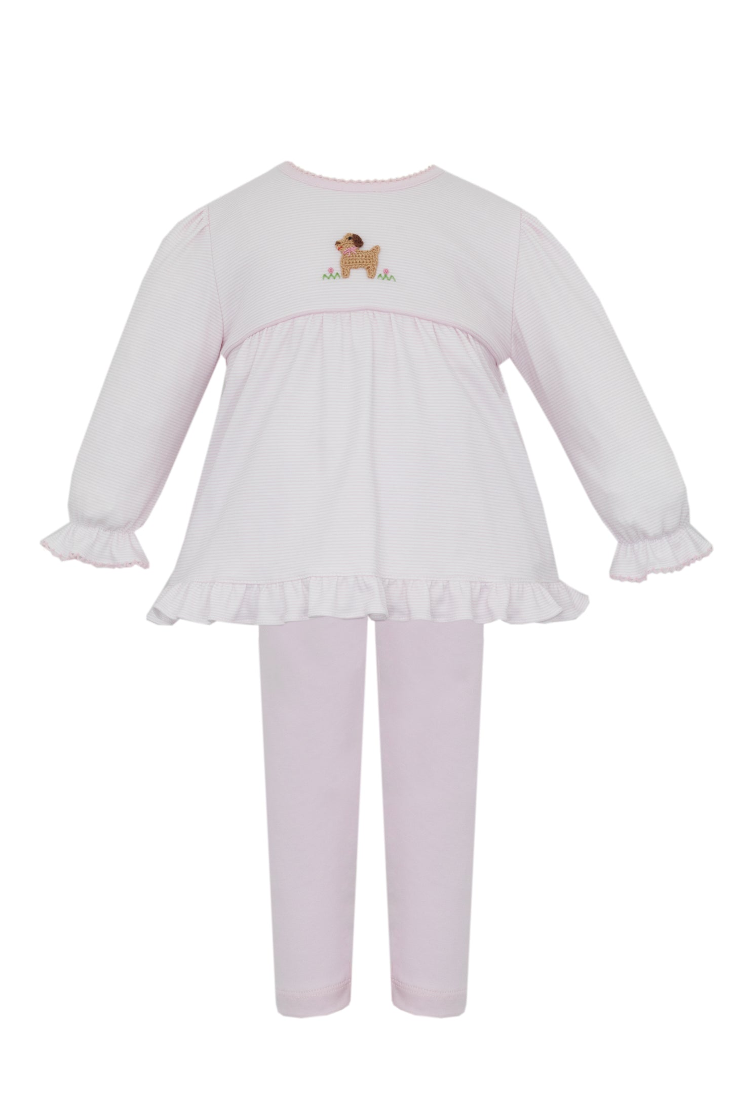 Petit Pups Pink Stripe Knit Tunic/Legging Set