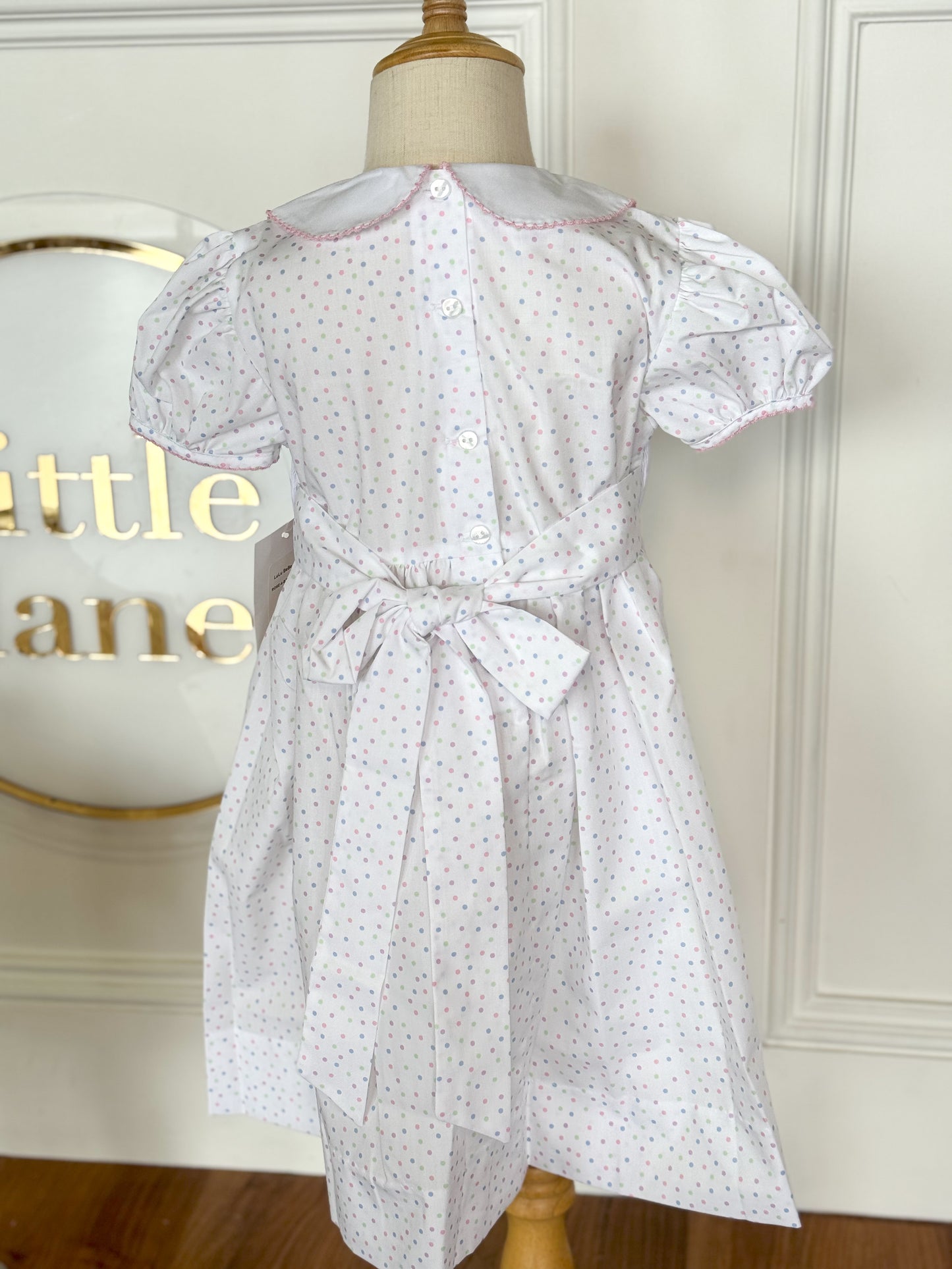 Tulip Smocked-Rose Collared Dress