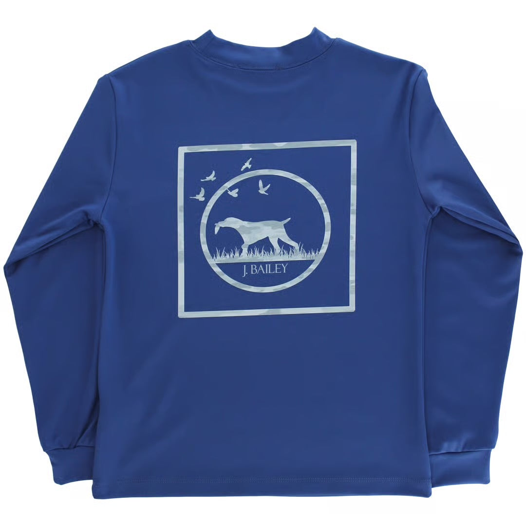 Denim Hunt Dog L/S Performance Logo Tee