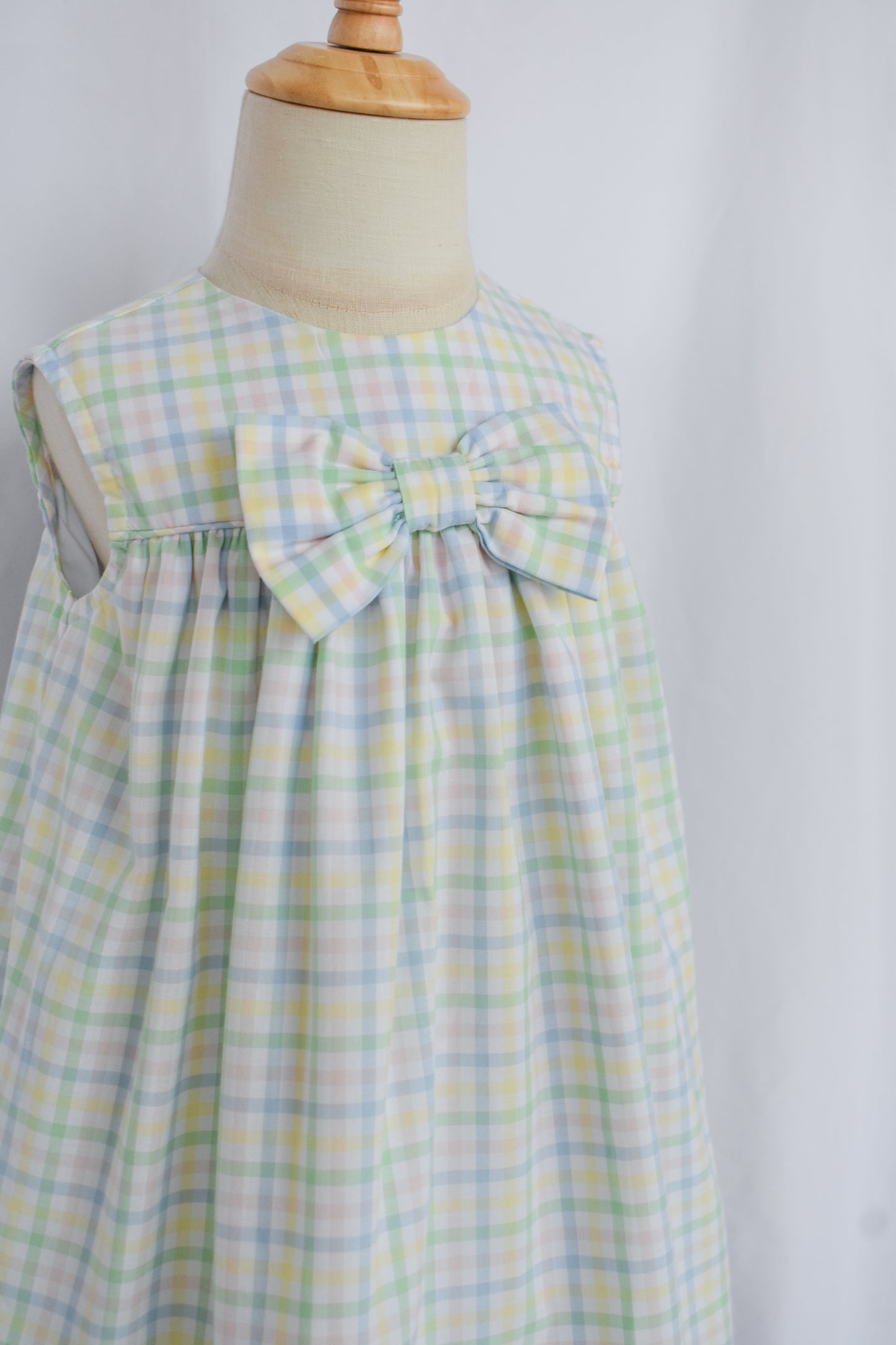 Easter Morning Plaid Bow Float Dress