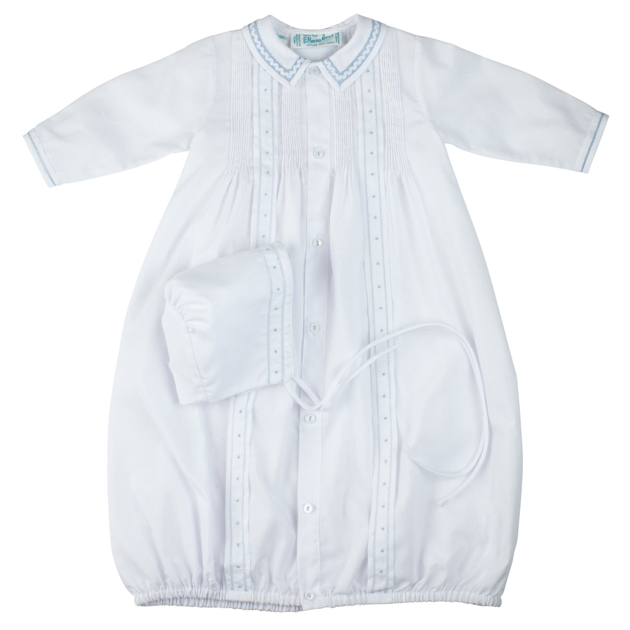 Linen Sky Pintucked "Take Me Home" Newborn Gown Set