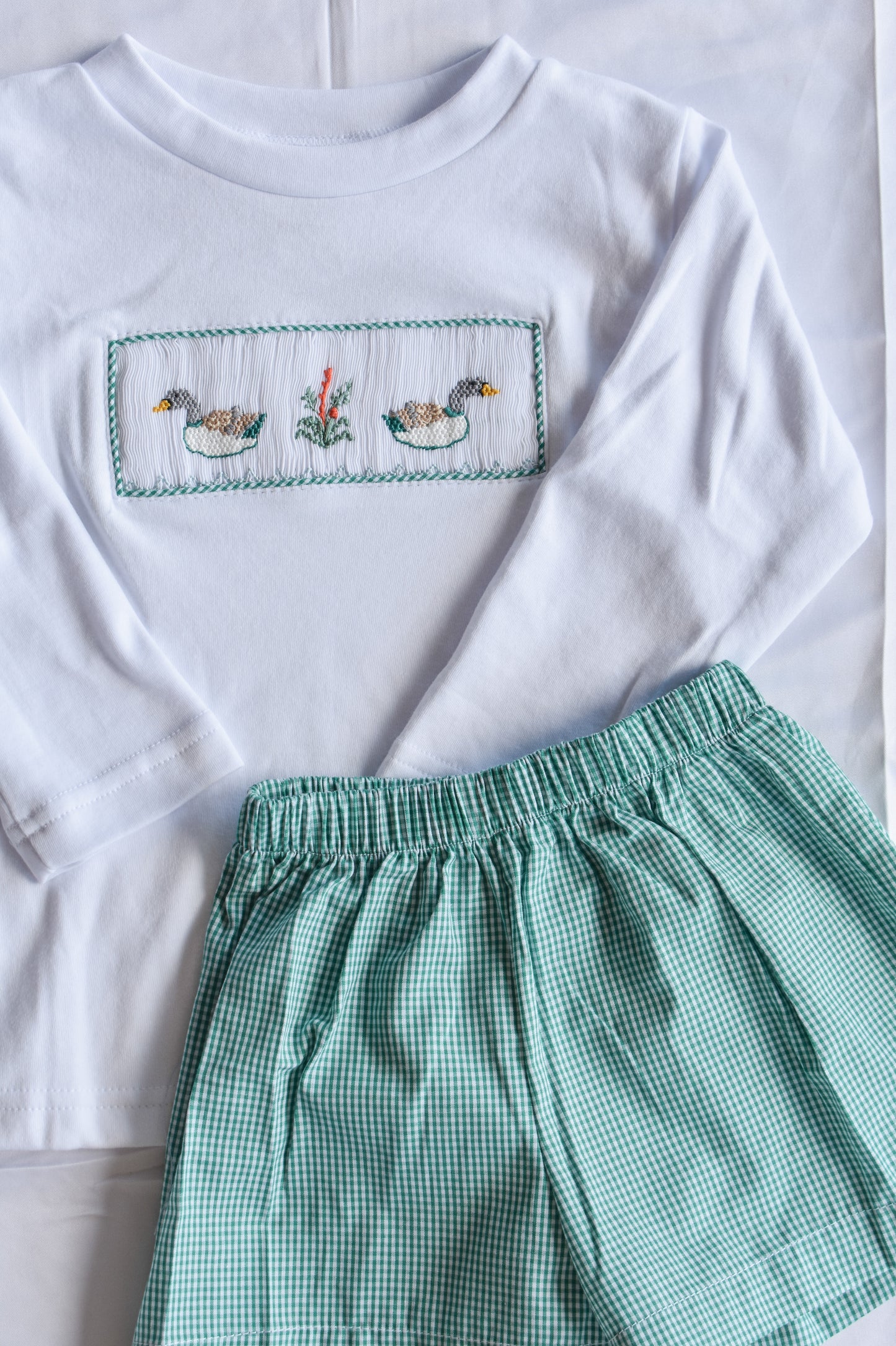 Pondside Play Long Sleeve Smocked Short Set