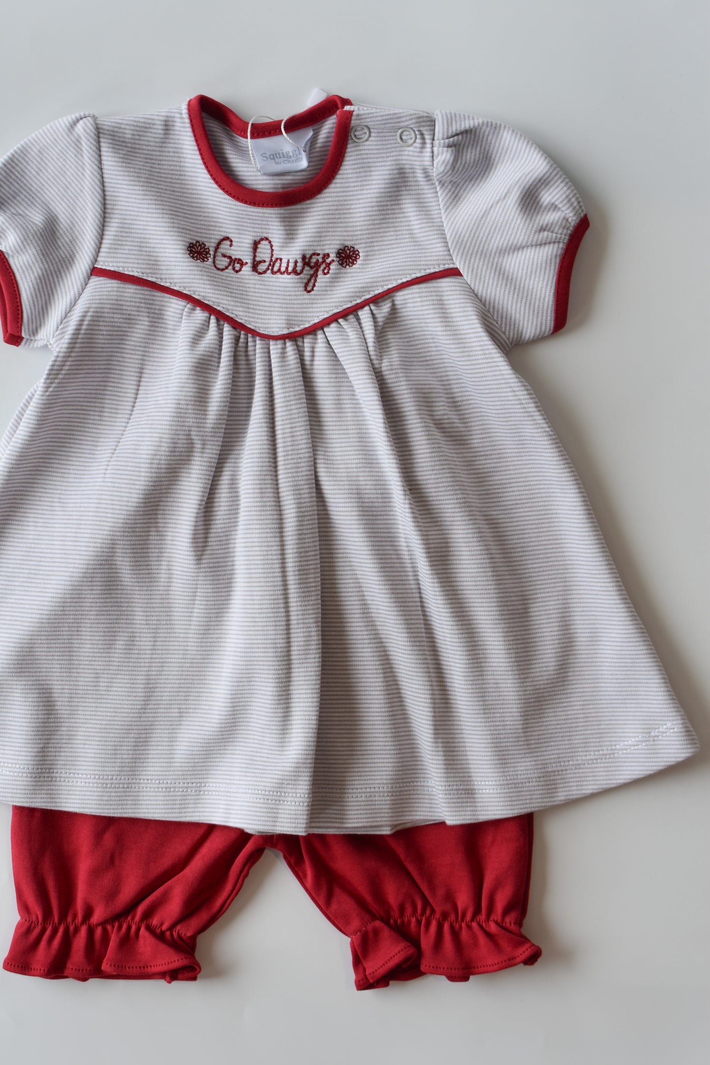 Go Dawgs Pom Pom Embroidered Bloomer Set
