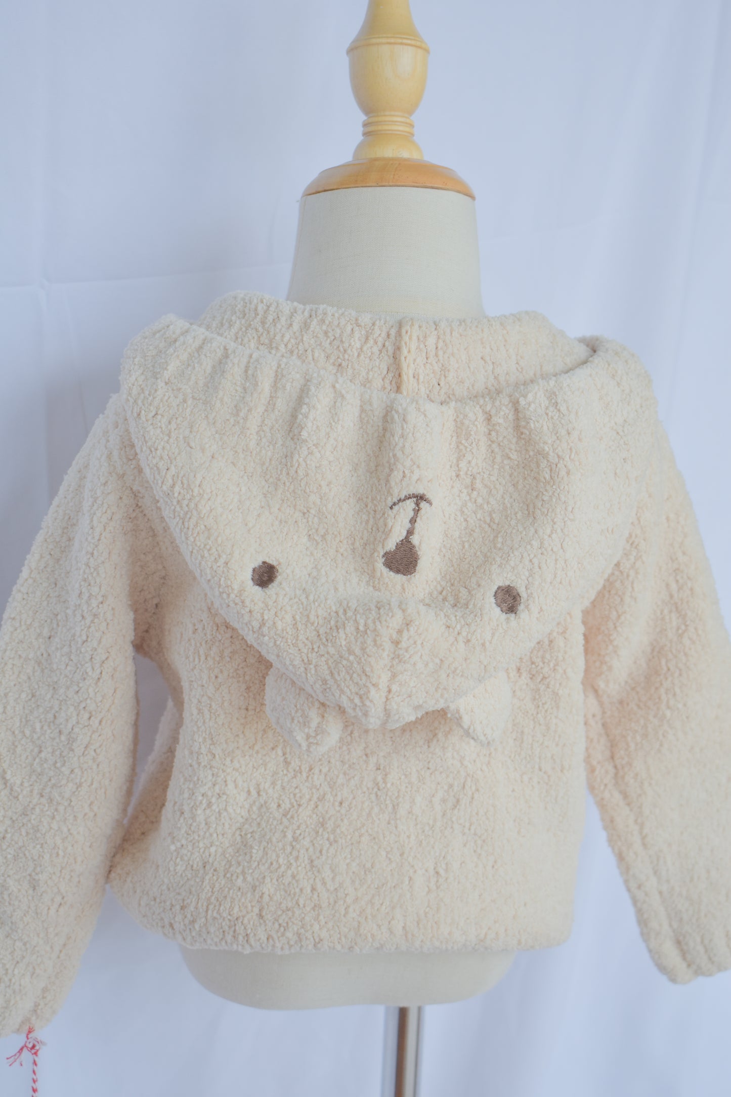 Puffy Pup Tan Chenille Hoodie