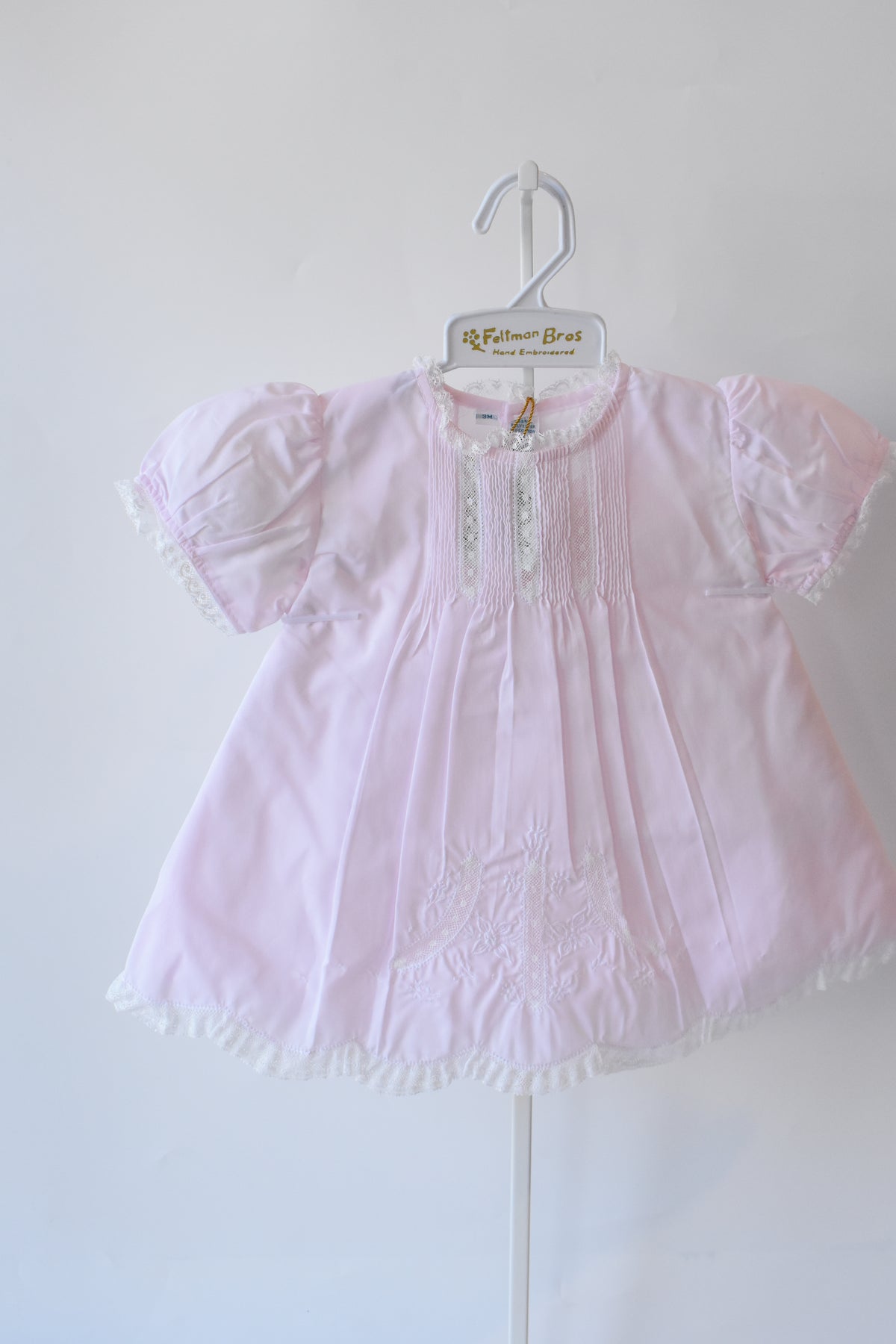 Detailed Lace Pink Slip Heirloom Dress