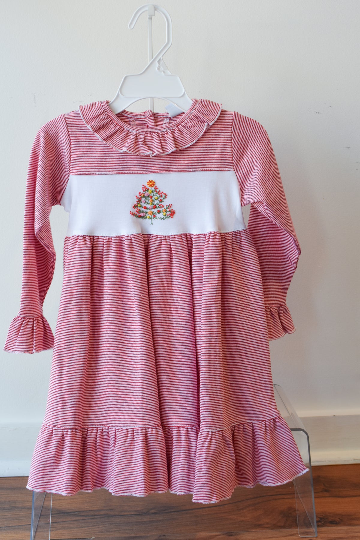 Holiday Holly Long Sleeve Ruffle Hem Dress