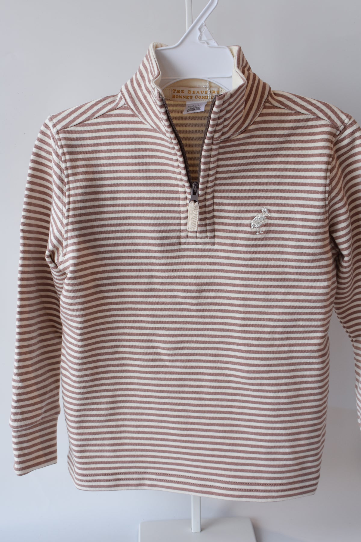 Hayword Half Zip-Gray Bay Brown/Palmetto Stripe