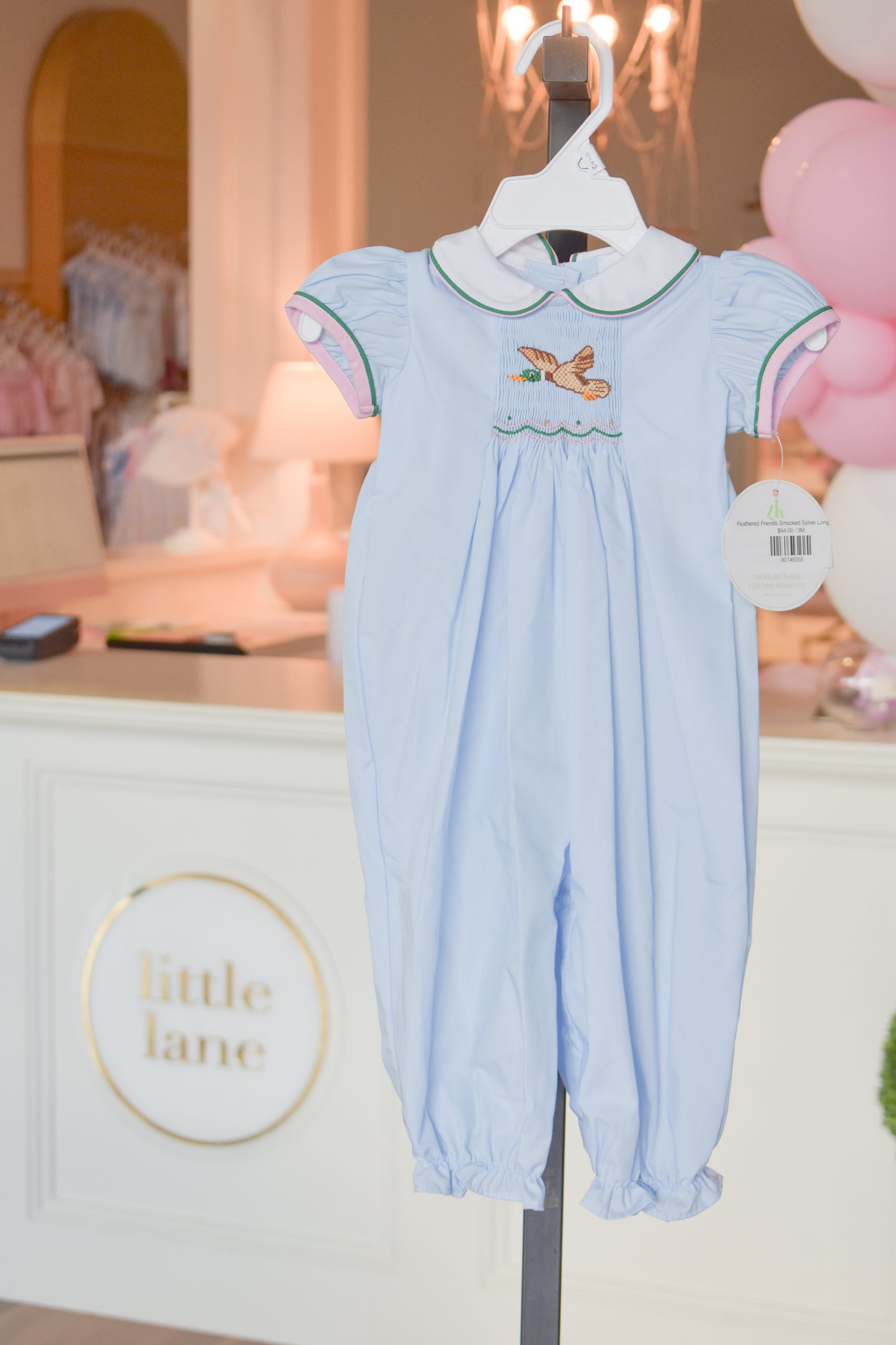 Feathered Friends Smocked Sylvie Long Bubble