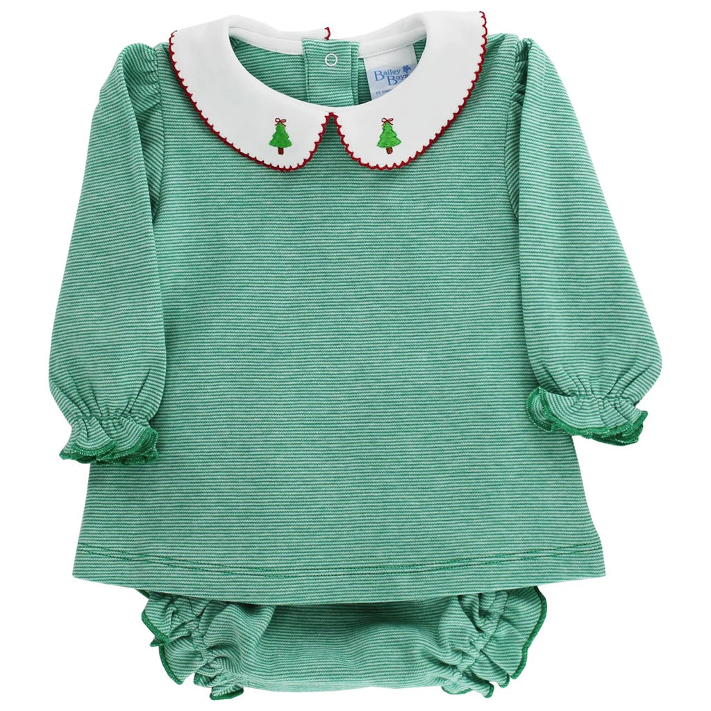 Little Christmas Tree Girl Diaper/Bloomer Set
