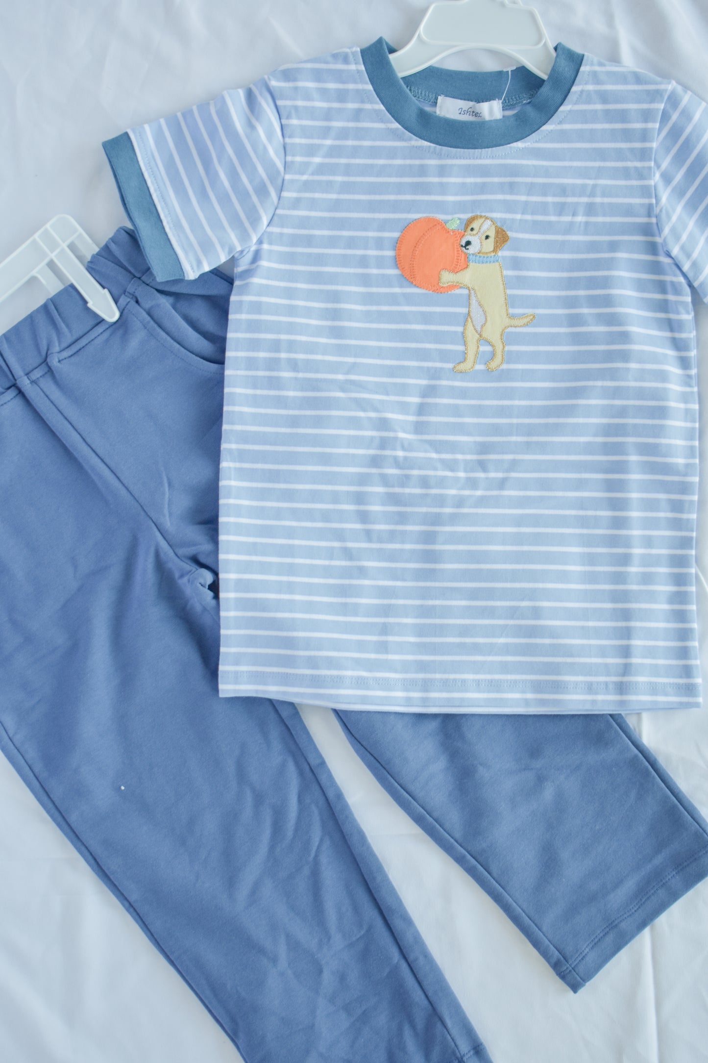 Pumpkin Applique Boy's Pant Set