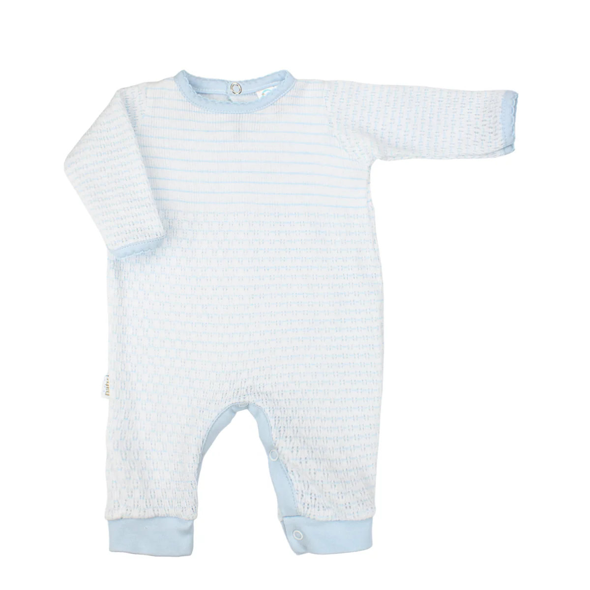 Paty LS Pima Trim Romper-Blue/Blue